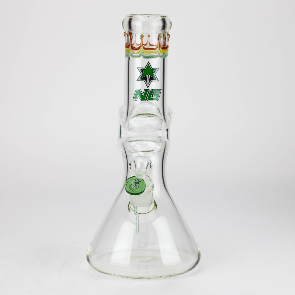 Bang en verre à bec verseur NG 12" Zig-Zag de couleur