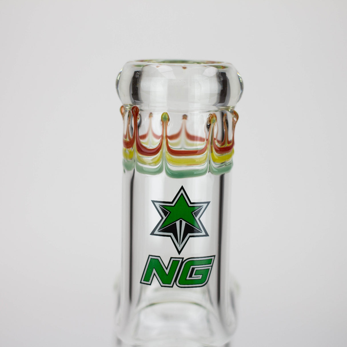Bang en verre à bec verseur NG 12" Zig-Zag de couleur