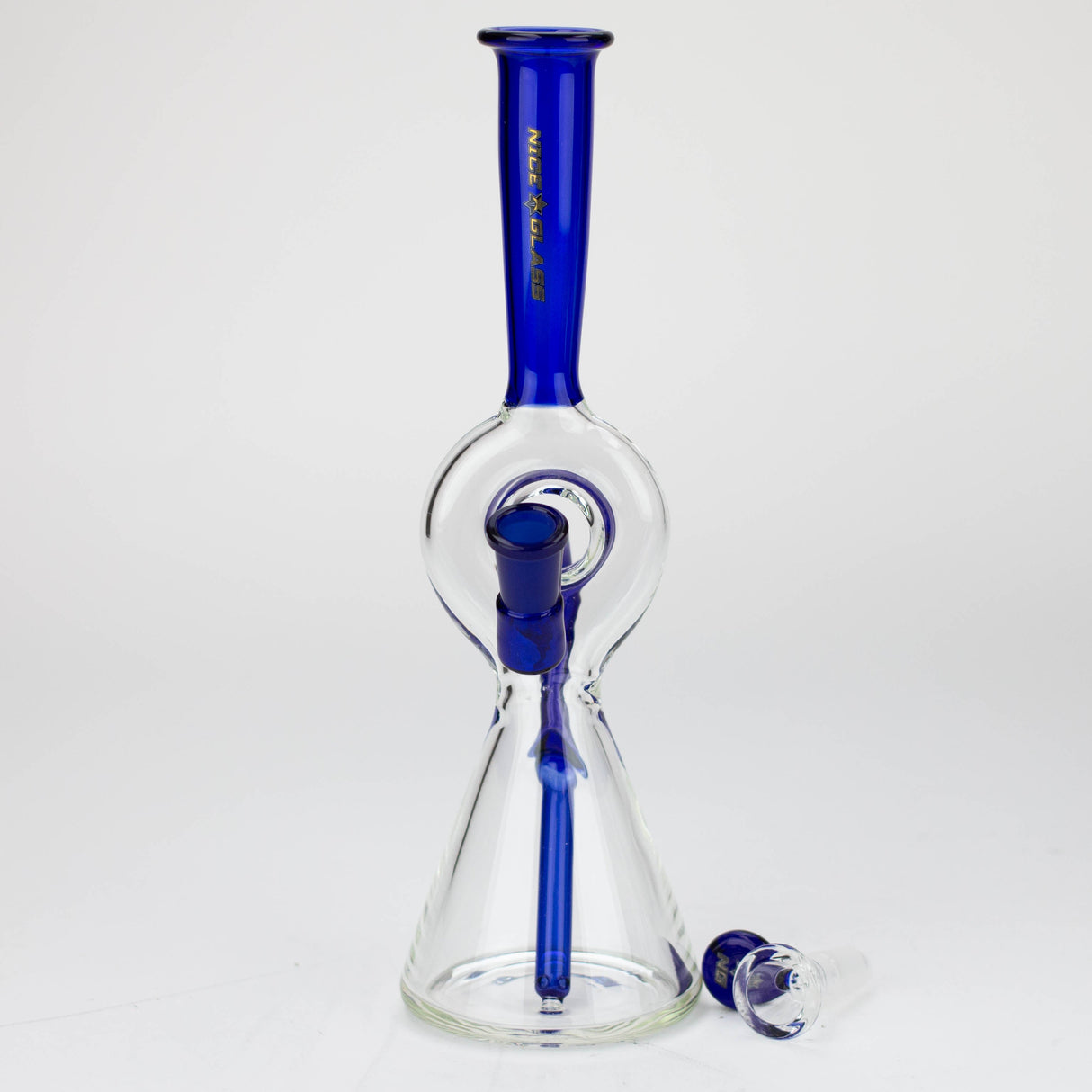 NG 10" Reverse Stem Donut Filter Beaker Glass Bong
