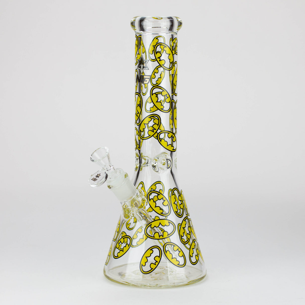 Bong en verre à colonne NG 13" logo chauve-souris 7mm