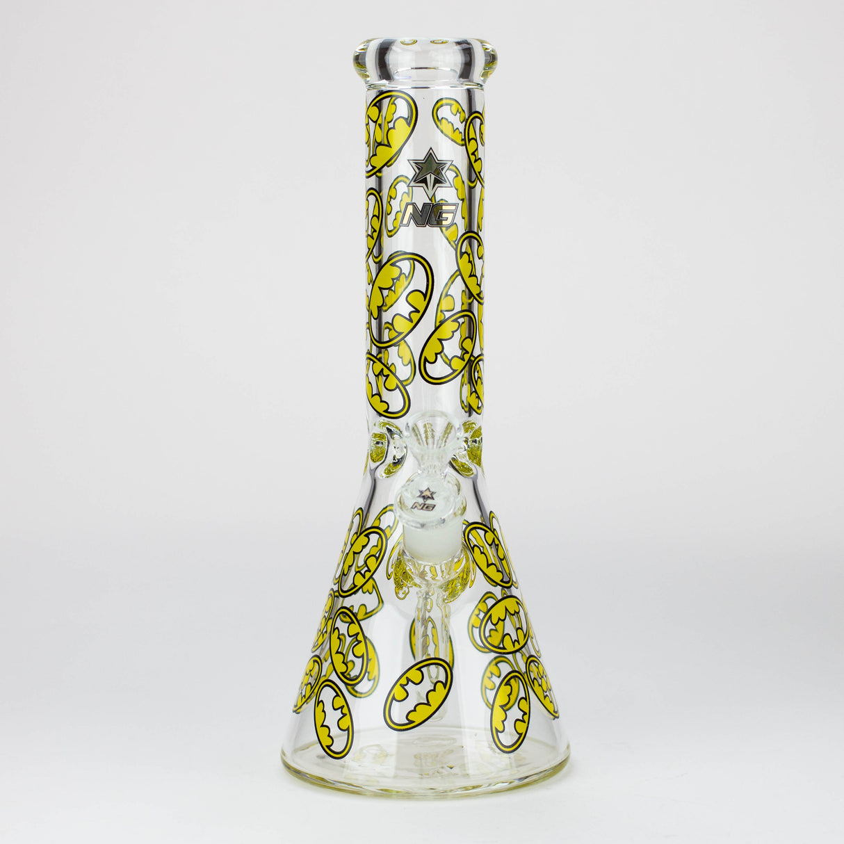 Bong en verre à colonne NG 13" logo chauve-souris 7mm