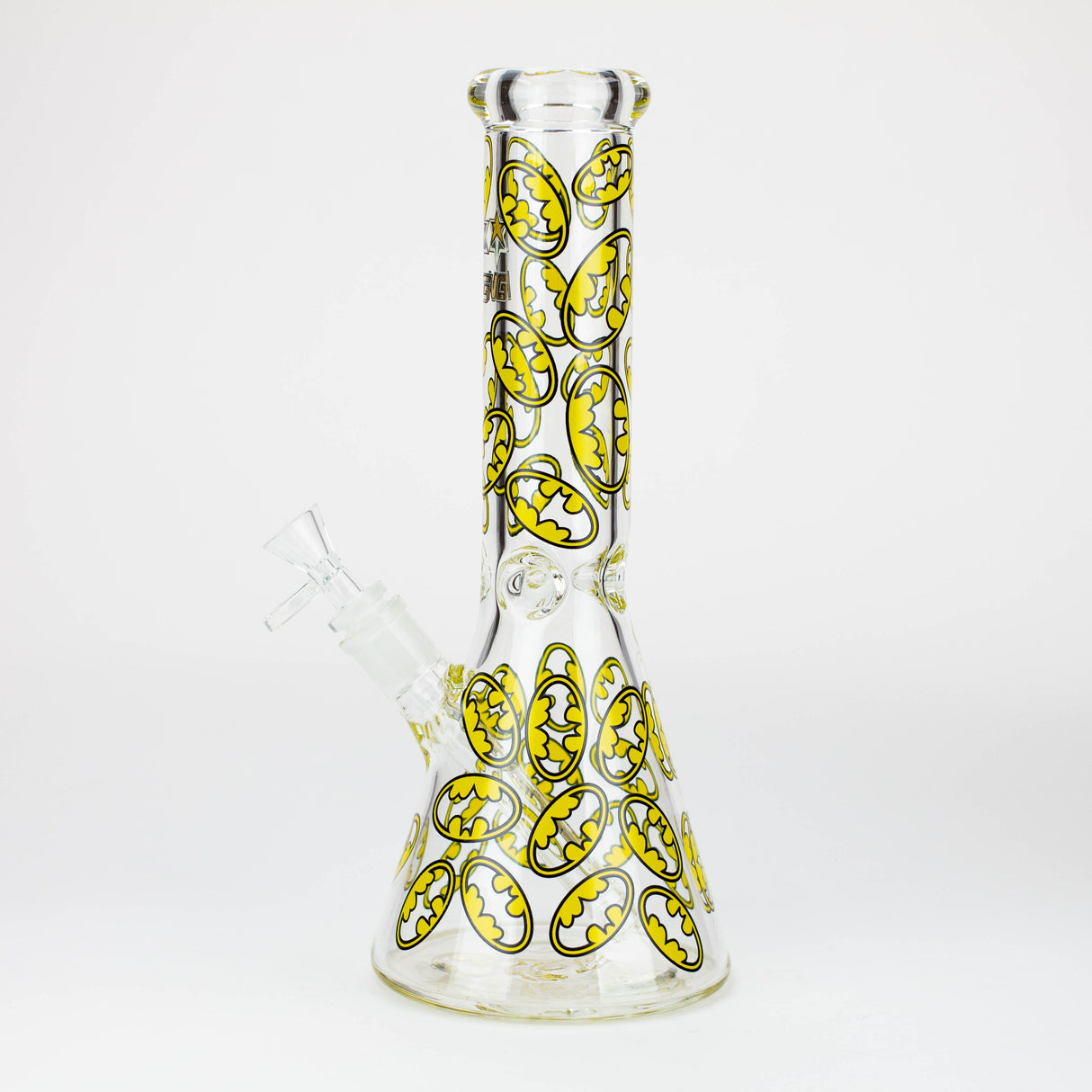Bong en verre à colonne NG 13" logo chauve-souris 7mm