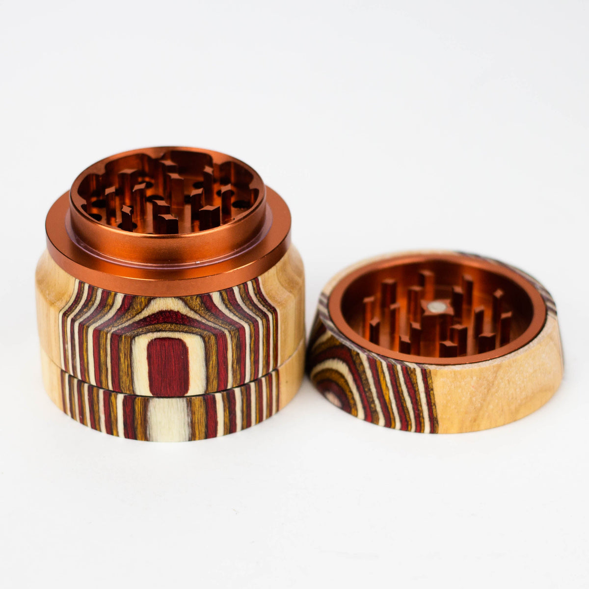 Genie 4-Part Wooden Cover Herb Grinder - 2.4" Diameter