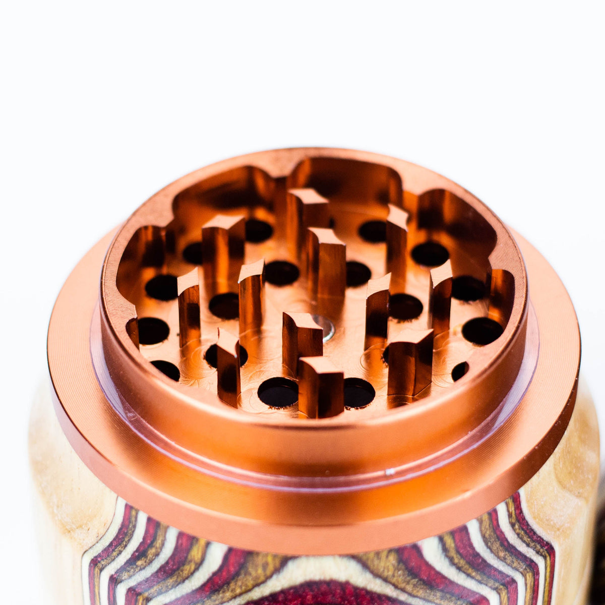 Genie 4-Part Wooden Cover Herb Grinder - 2.4" Diameter