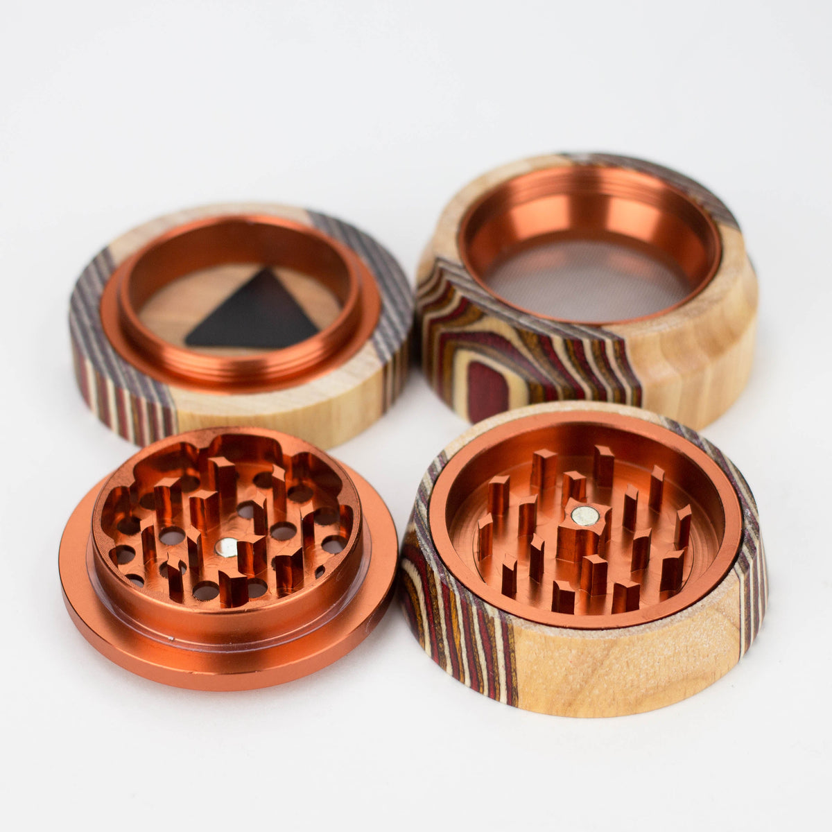 Genie 4-Part Wooden Cover Herb Grinder - 2.4" Diameter