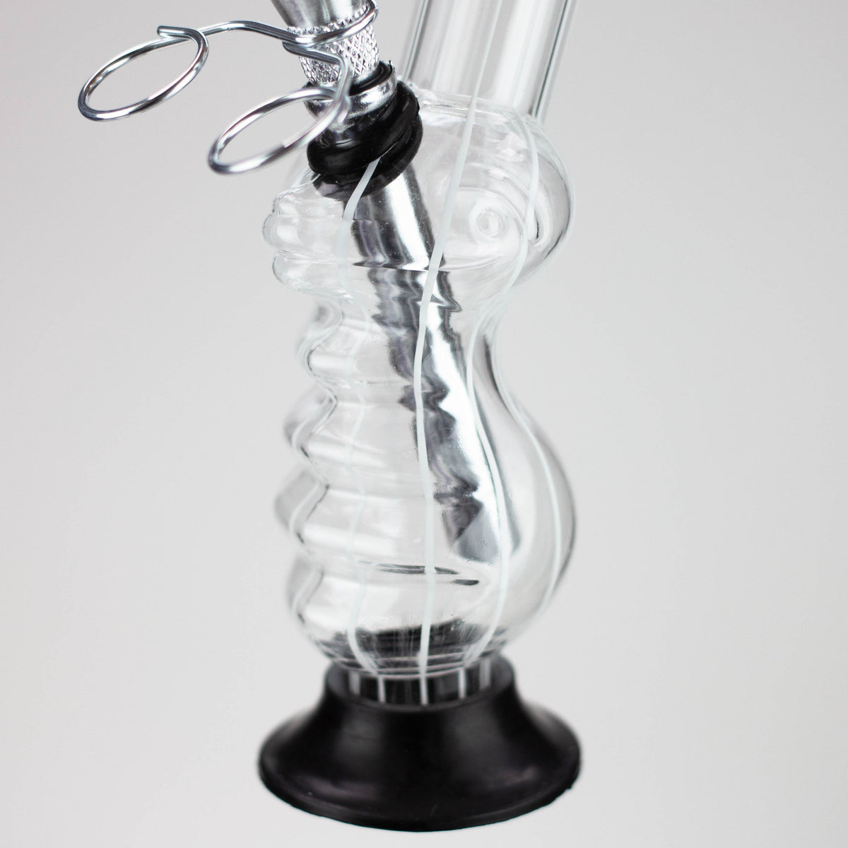 8" Stripe Acrylic Bong with Detachable Base