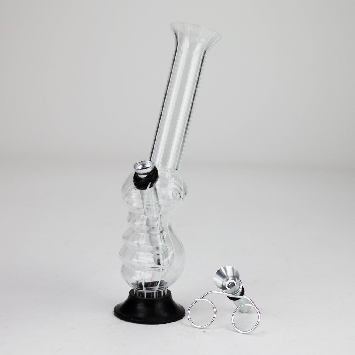 8" Stripe Acrylic Bong with Detachable Base