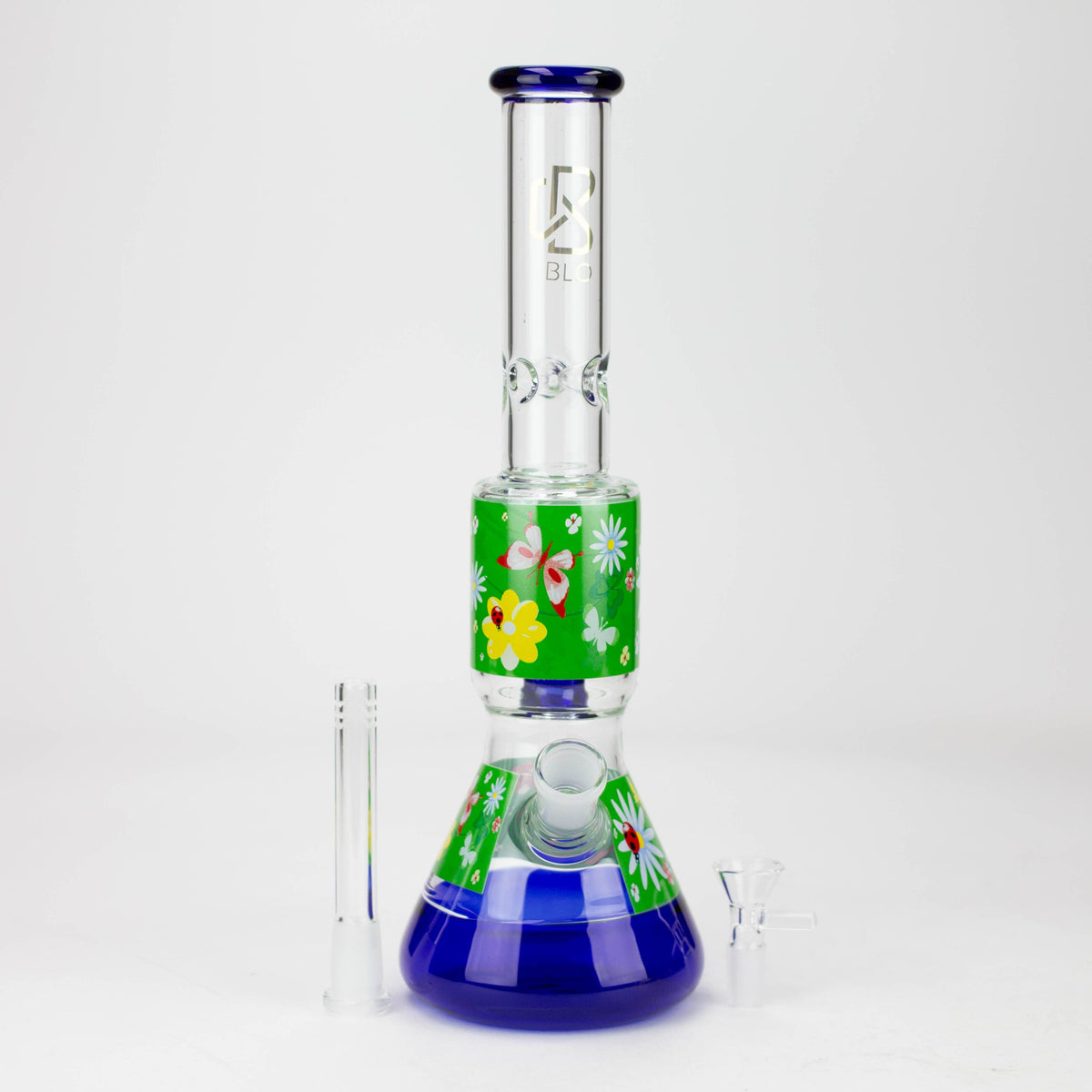 BANKA Glass Bong BLO 13" Flower Decal Percolator Glass Bong BLO 13" Flower Decal Perc Glass Bong | Canada