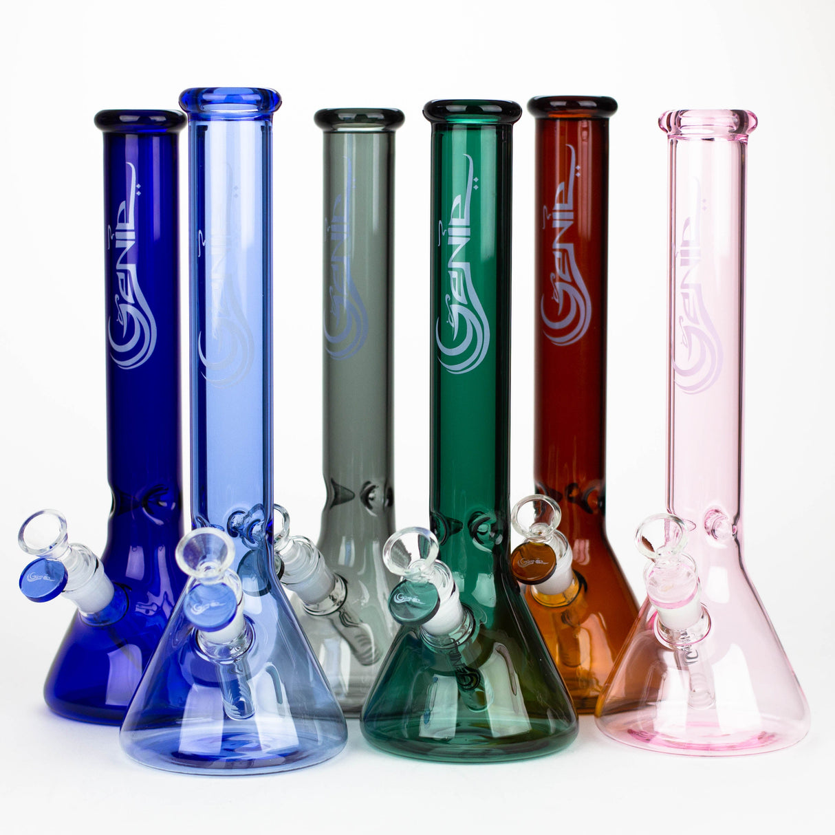 Genie 12" Colour Tube Beaker Bong with Ice Catcher