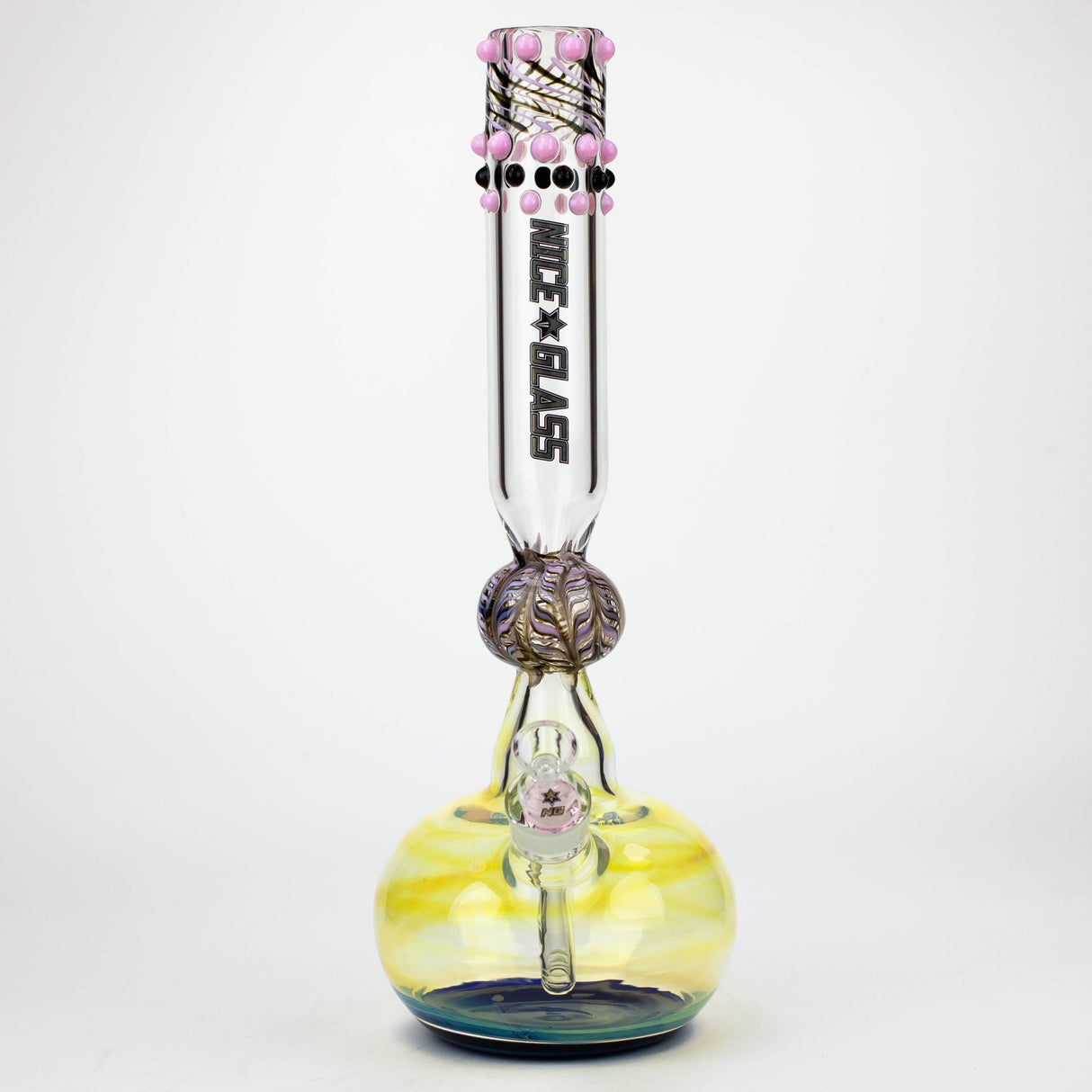 NG 17" Fumed Dotted Round Base Glass Bong