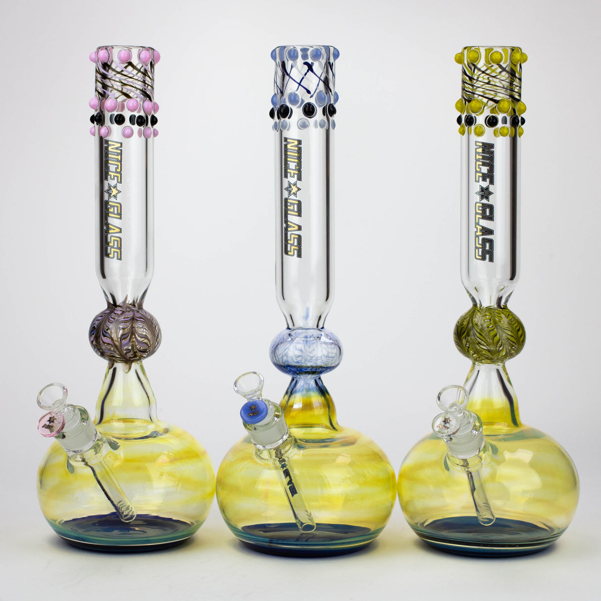 NG 17" Fumed Dotted Round Base Glass Bong