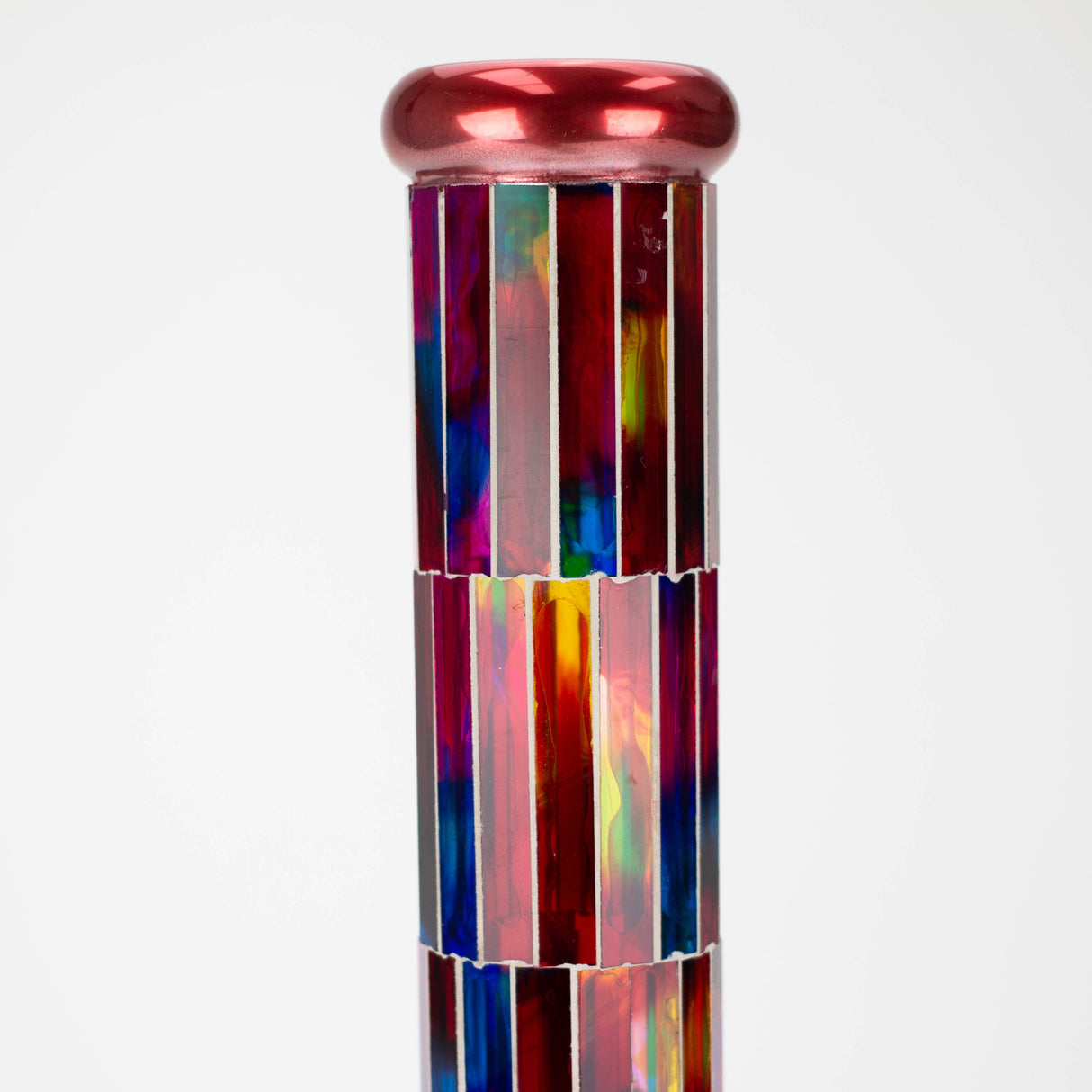 Bong en verre mosaïque de 15,5 po avec diffuseur en ligne