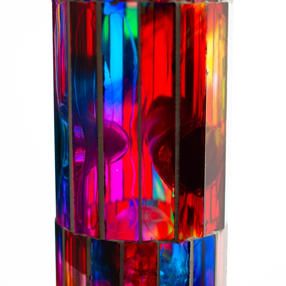 Bong en verre mosaïque de 15,5 po avec diffuseur en ligne