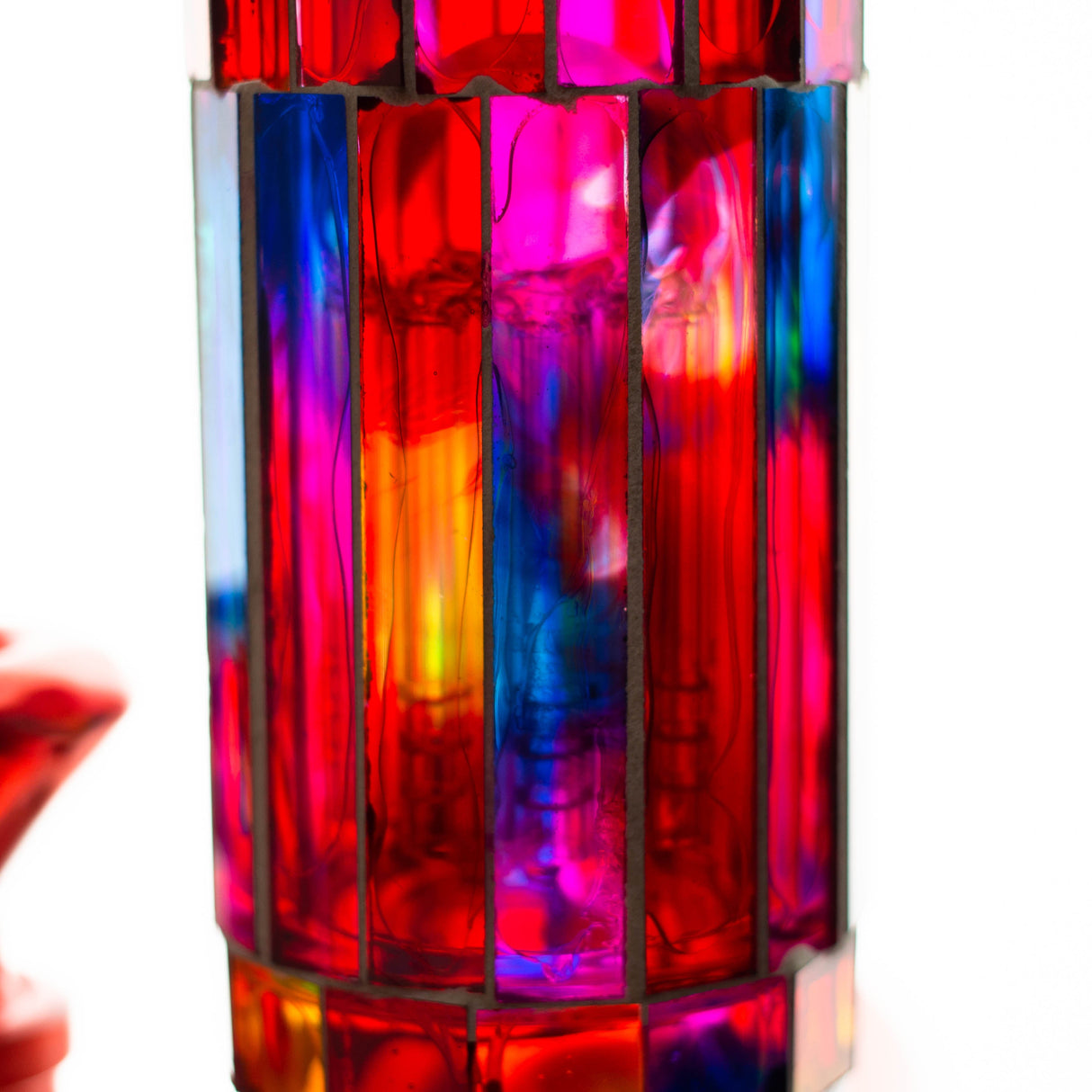 Bong en verre mosaïque de 15,5 po avec diffuseur en ligne