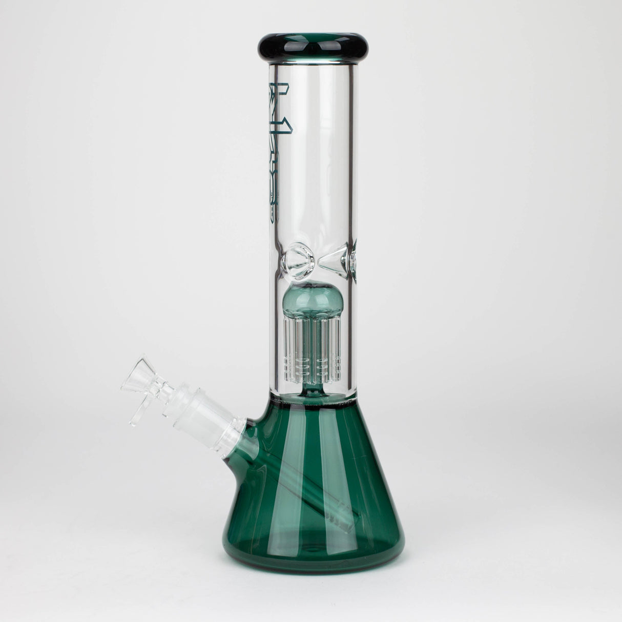 PHS 12" 8-Arm Tree Perc Colour Beaker Glass Bong