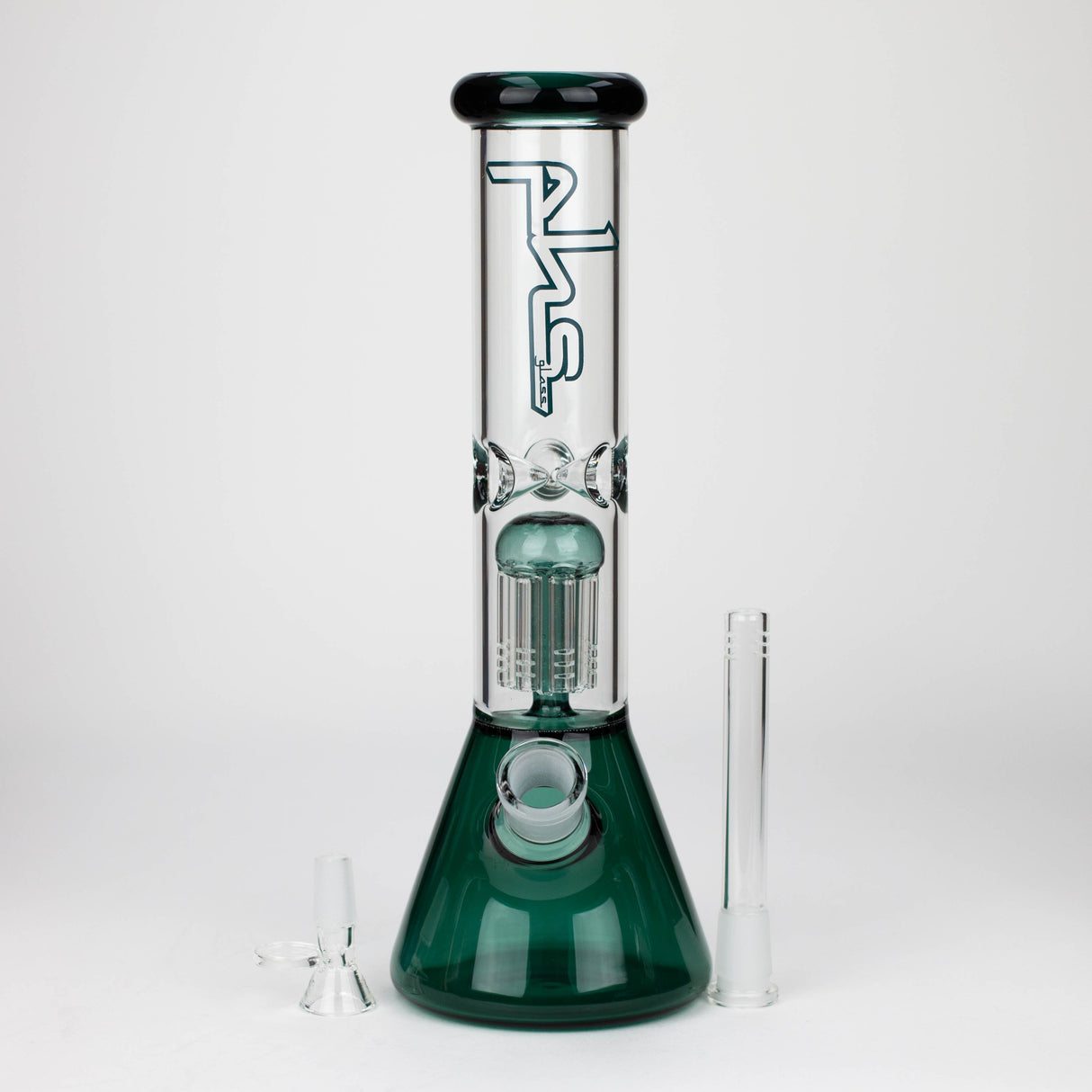 PHS 12" 8-Arm Tree Perc Colour Beaker Glass Bong