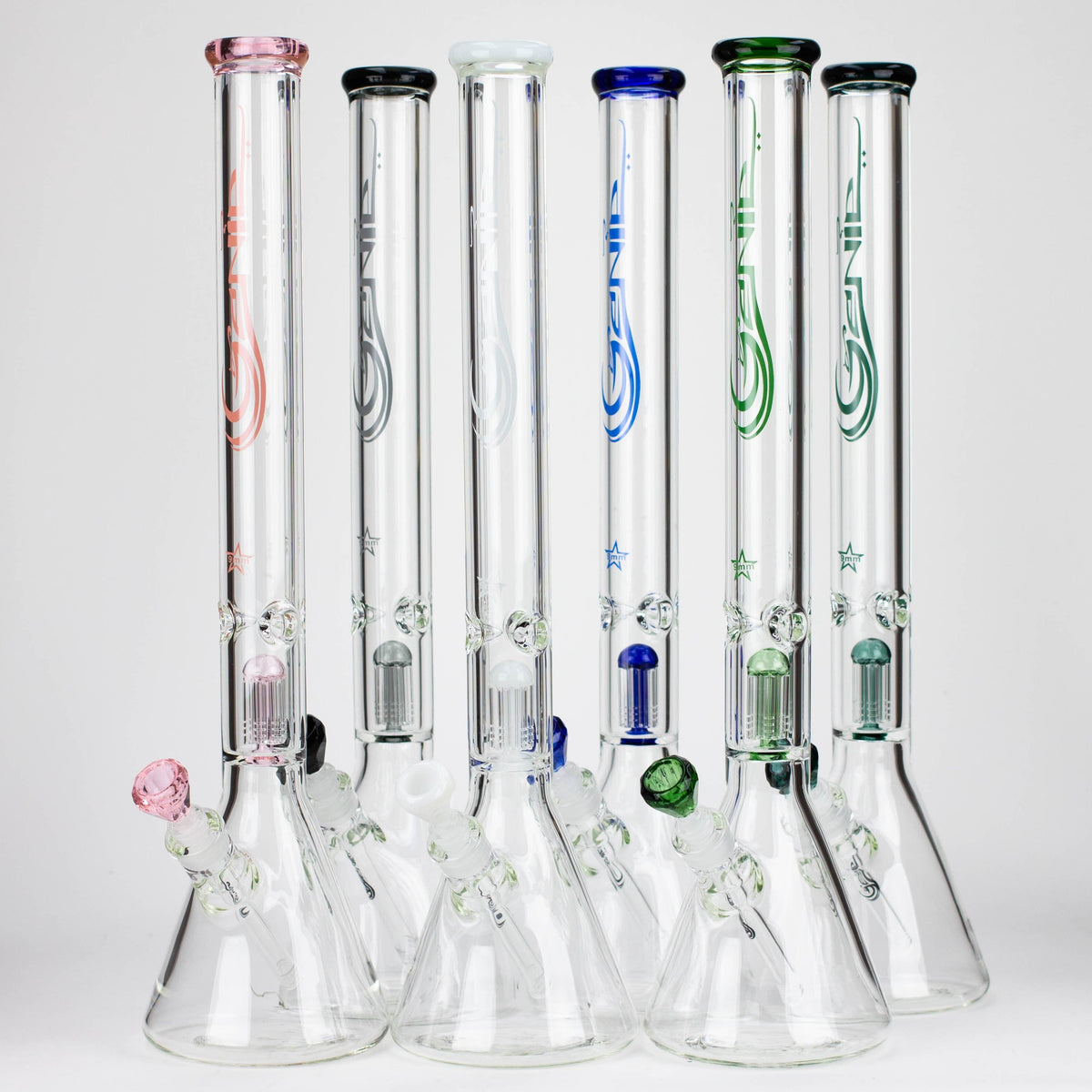 ONE Glass Bong GENIE 24-Inch 9mm Single Percolator Glass Bong GENIE 24" 9mm Single Percolator Glass Bong