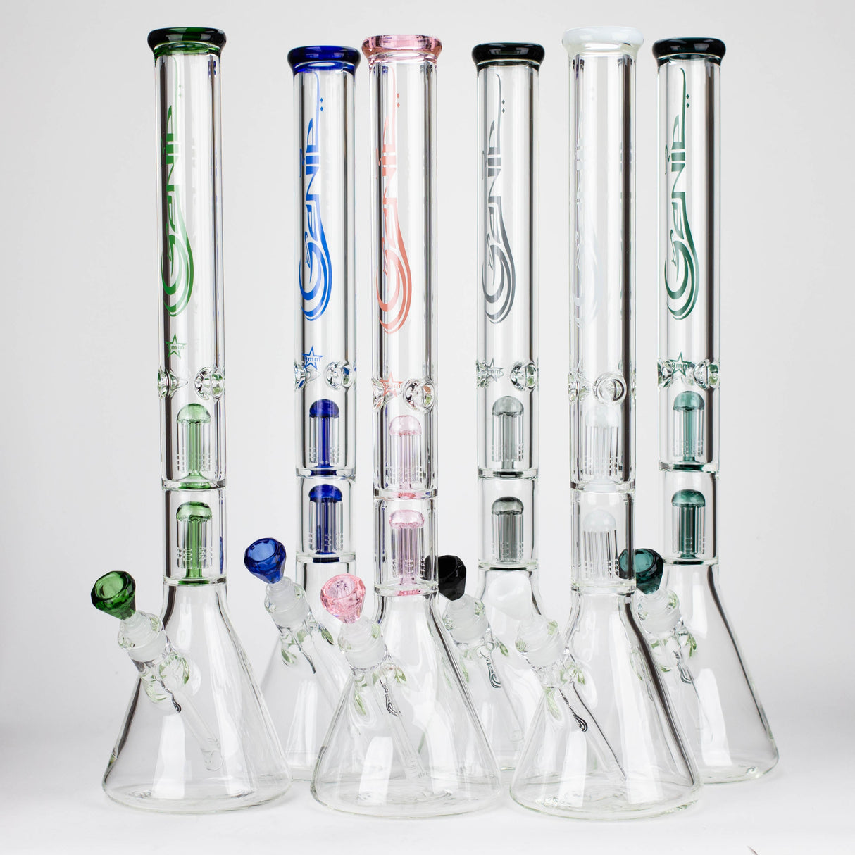 GENIE 24" Dual 6-Arm Tree Perc 9mm Beaker Bong