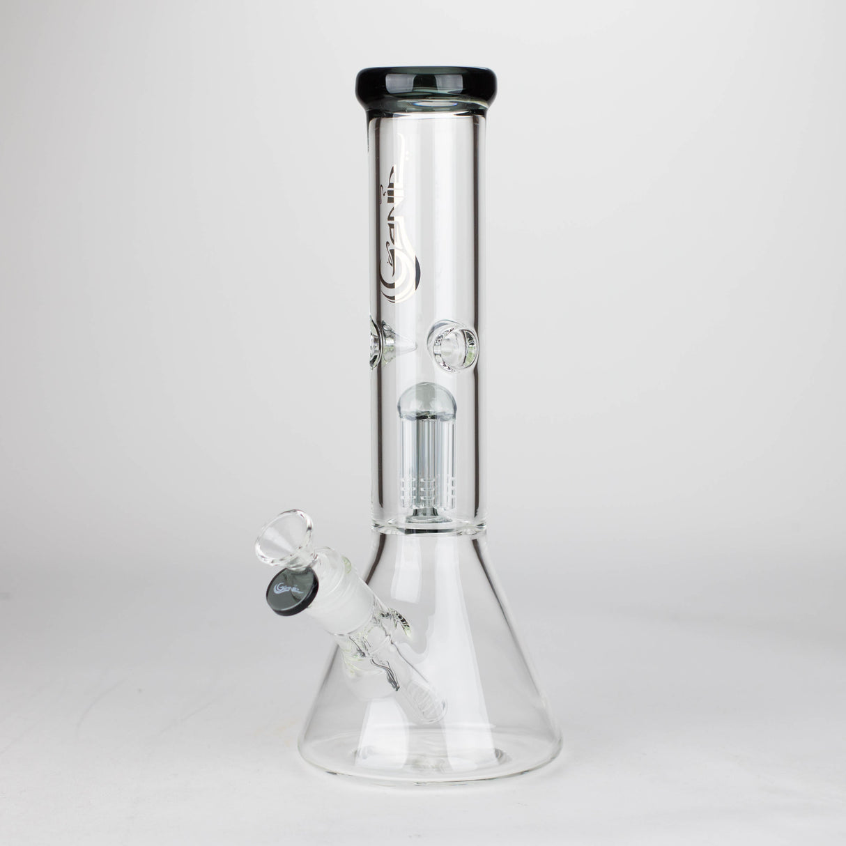 Genie 12" Colour-Accented Glass Bong with 6-Arm Perc