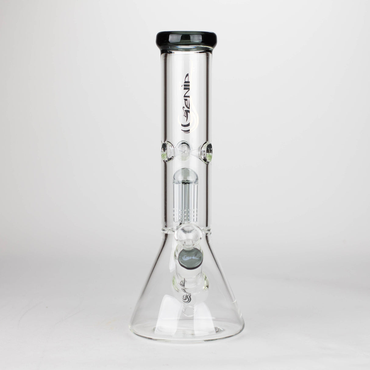 Genie 12" Colour-Accented Glass Bong with 6-Arm Perc