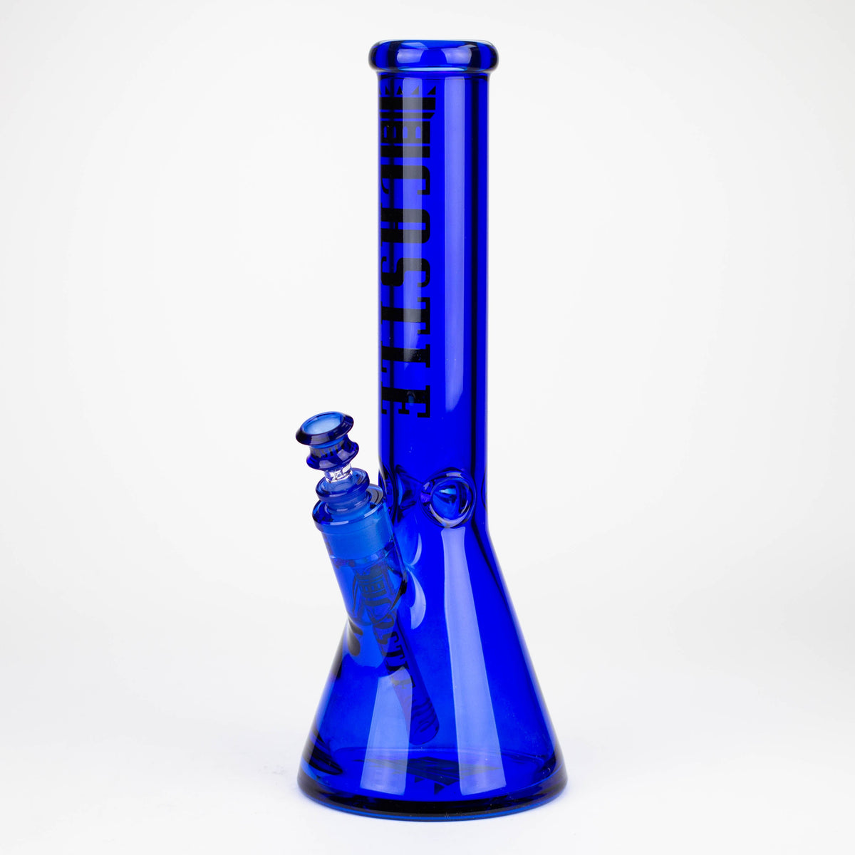 Bong en verre en forme de bécher Castle Glassworks, 35,5 cm, électroplaqué