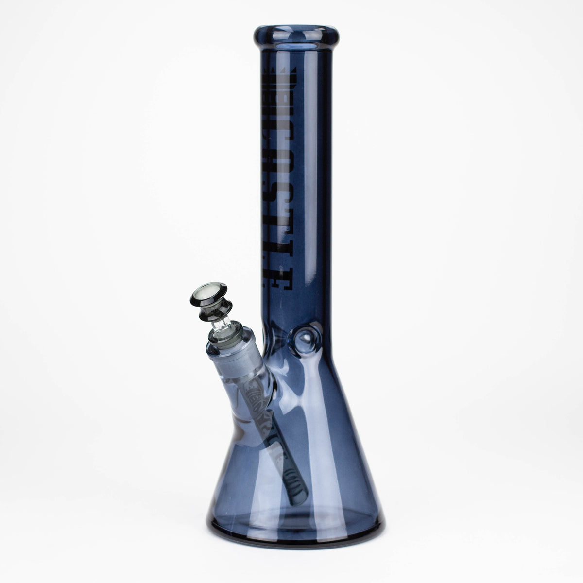 Bong en verre en forme de bécher Castle Glassworks, 35,5 cm, électroplaqué