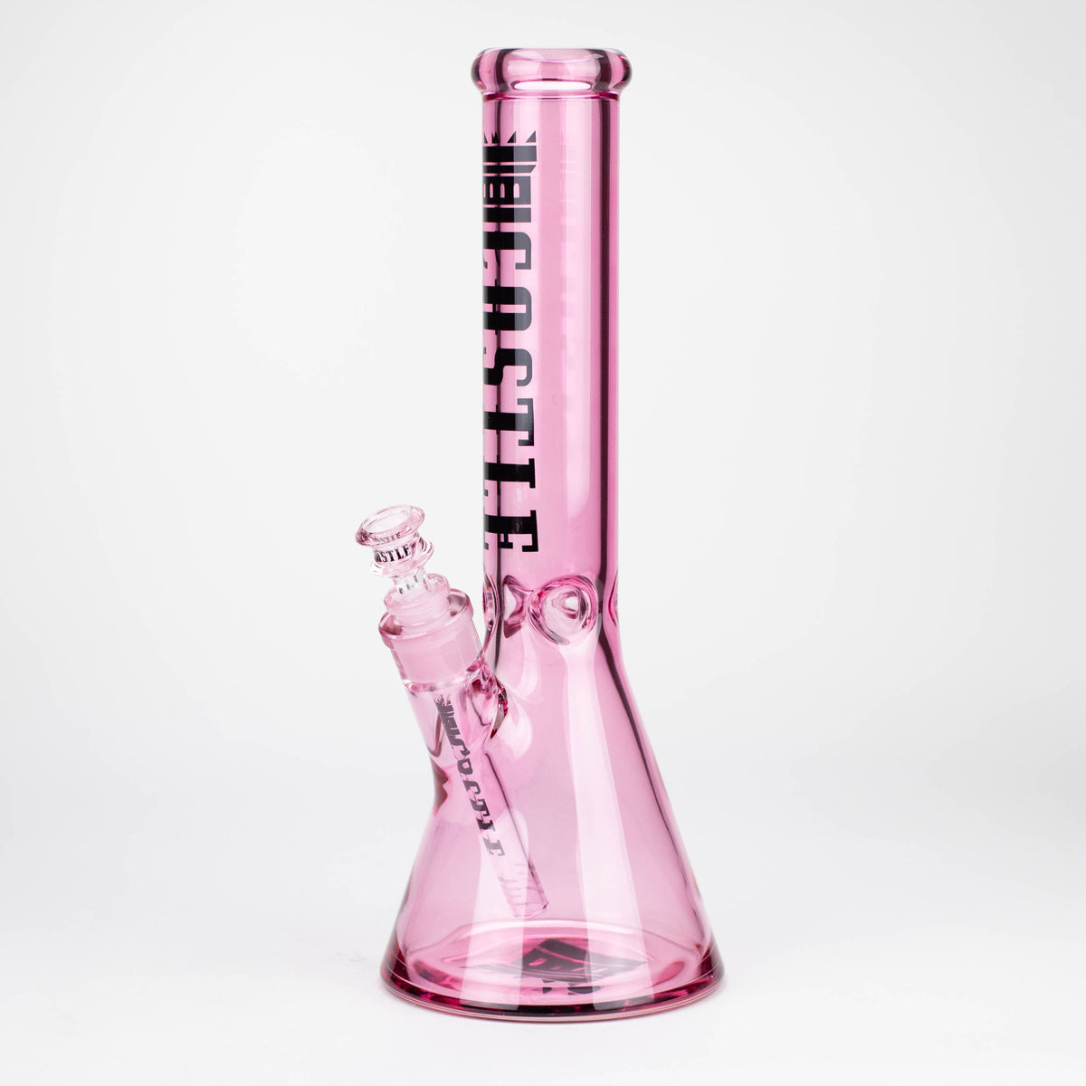 Bong en verre en forme de bécher Castle Glassworks, 35,5 cm, électroplaqué