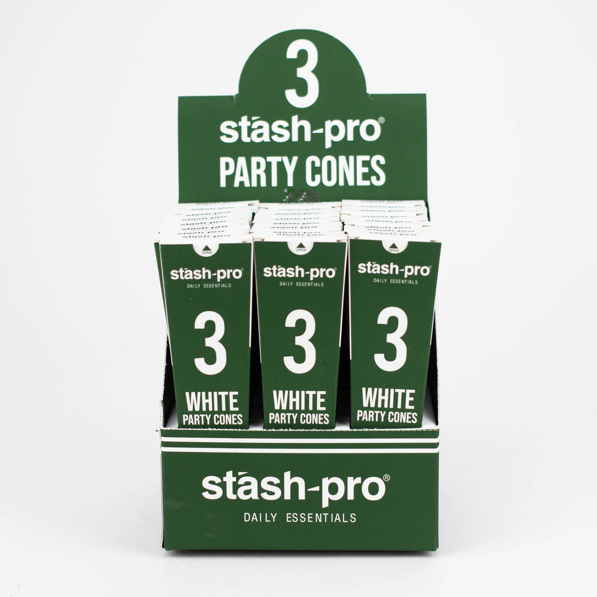 Stash-Pro | Bleached (White) Party Pack 3 Cones box of 24