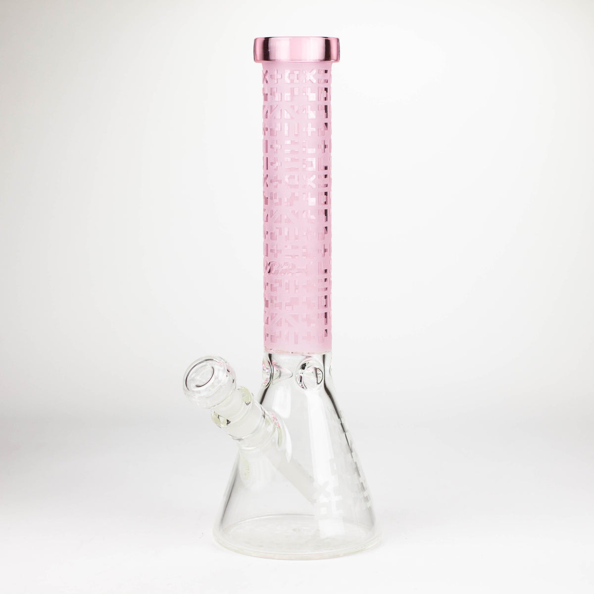 JJ Distribution Glass Bong COBRA 14-Inch Sandblasted Maze-Style Geometric 7mm Glass Bong COBRA 14" Geometric 7mm Glass Bong - Ice Catcher