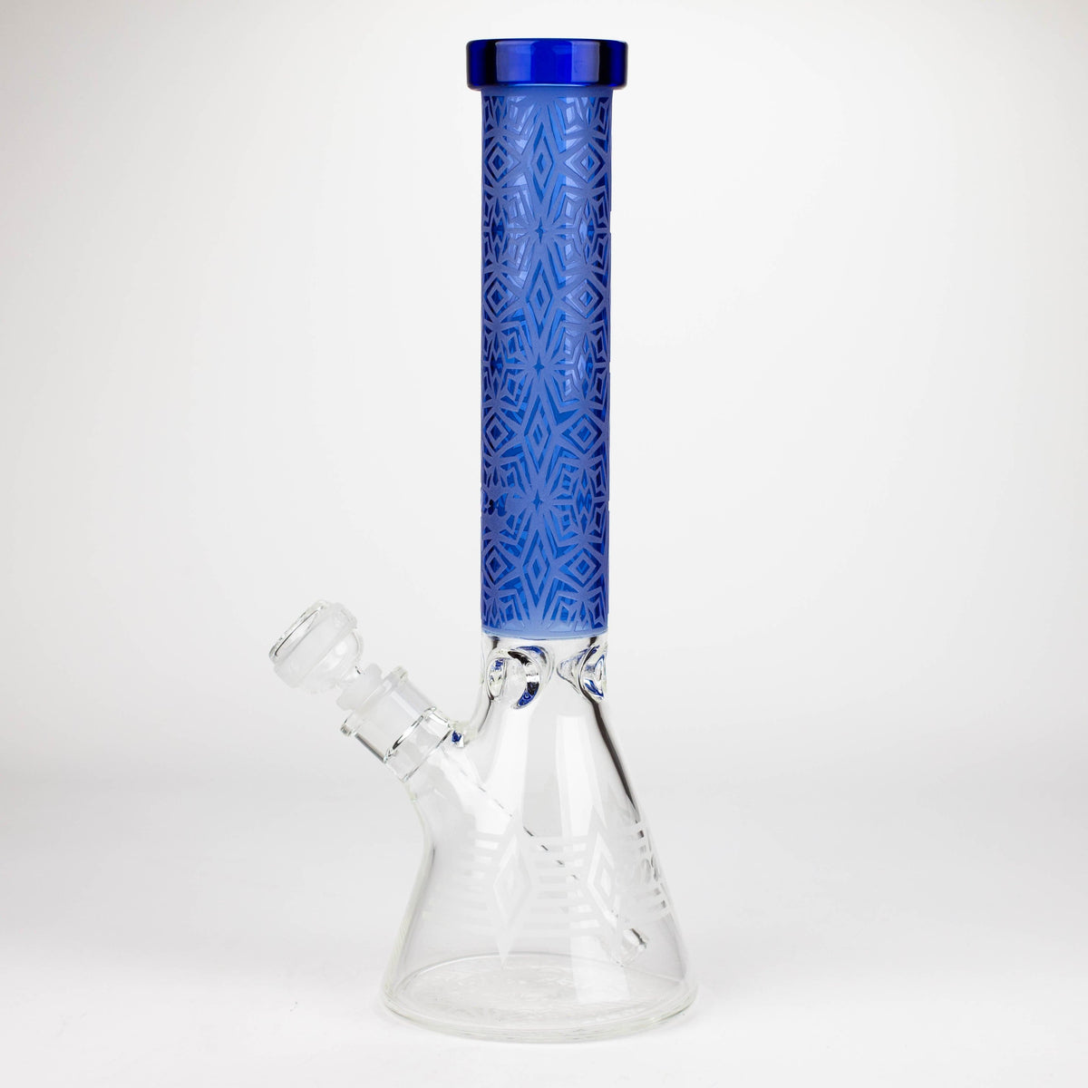 JJ Distribution Glass Bong OBRA 14-Inch Sandblasted Geometric 7mm Glass Bong COBRA 14" Geometric 7mm Glass Bong - Ice Catcher