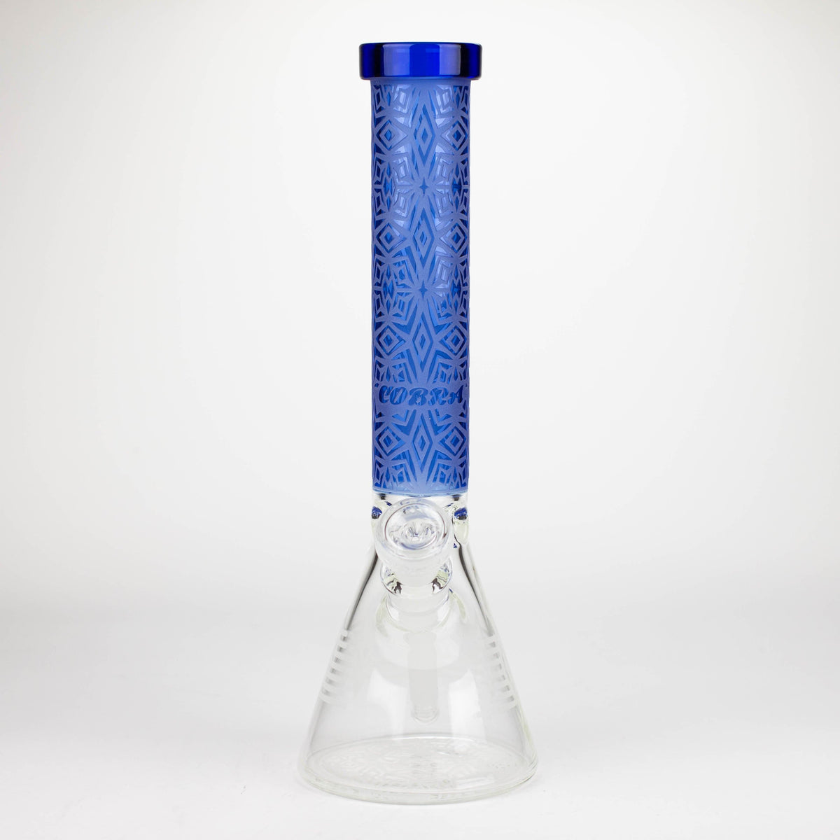 JJ Distribution Glass Bong OBRA 14-Inch Sandblasted Geometric 7mm Glass Bong COBRA 14" Geometric 7mm Glass Bong - Ice Catcher