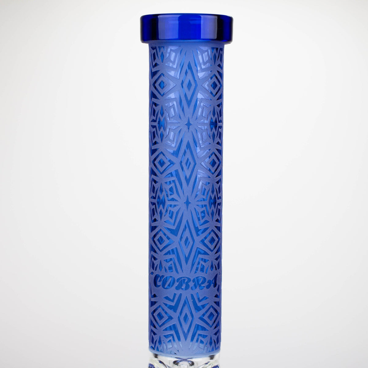 JJ Distribution Glass Bong OBRA 14-Inch Sandblasted Geometric 7mm Glass Bong COBRA 14" Geometric 7mm Glass Bong - Ice Catcher