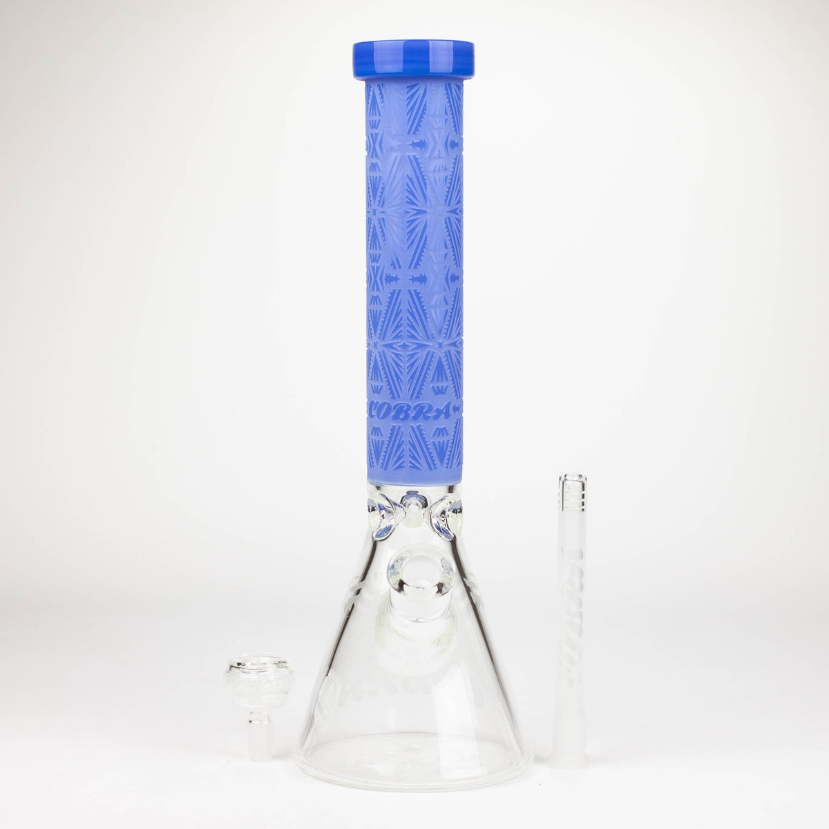 JJ Distribution Glass Bong Cobra 14" Sandblasted Geometric 7mm Beaker Bong Cobra 14" Sandblasted Beaker Bong | Canada