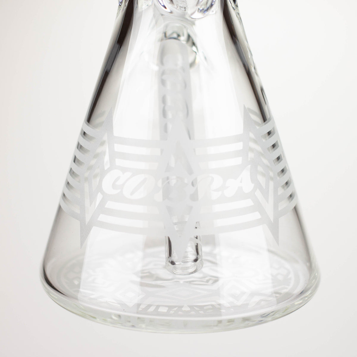 JJ Distribution Glass Bong OBRA 14-Inch Sandblasted Geometric 7mm Glass Bong COBRA 14" Geometric 7mm Glass Bong - Ice Catcher