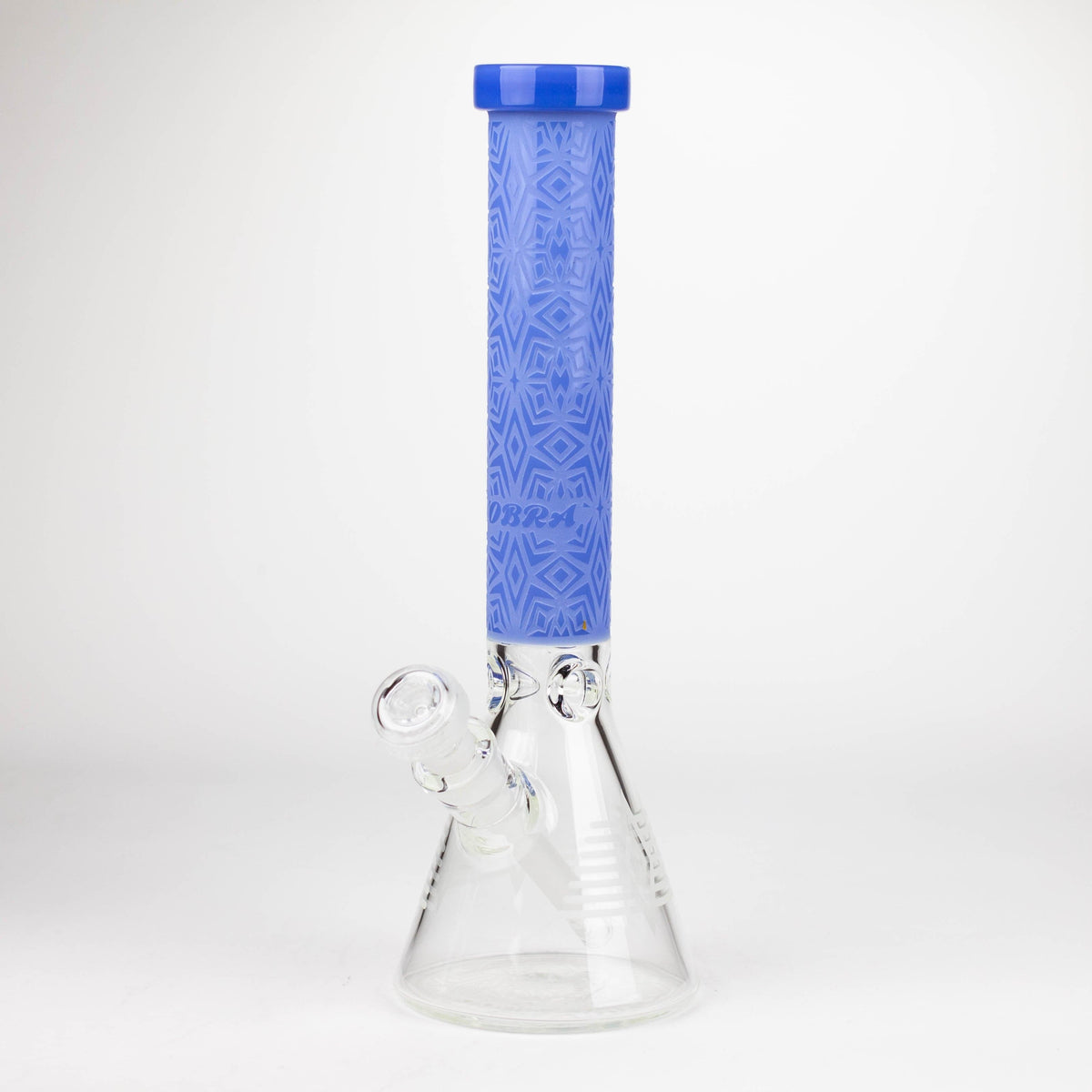 JJ Distribution Glass Bong OBRA 14-Inch Sandblasted Geometric 7mm Glass Bong COBRA 14" Geometric 7mm Glass Bong - Ice Catcher