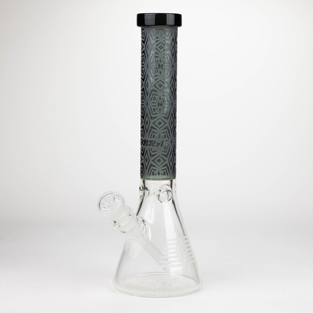 JJ Distribution Glass Bong OBRA 14-Inch Sandblasted Geometric 7mm Glass Bong COBRA 14" Geometric 7mm Glass Bong - Ice Catcher