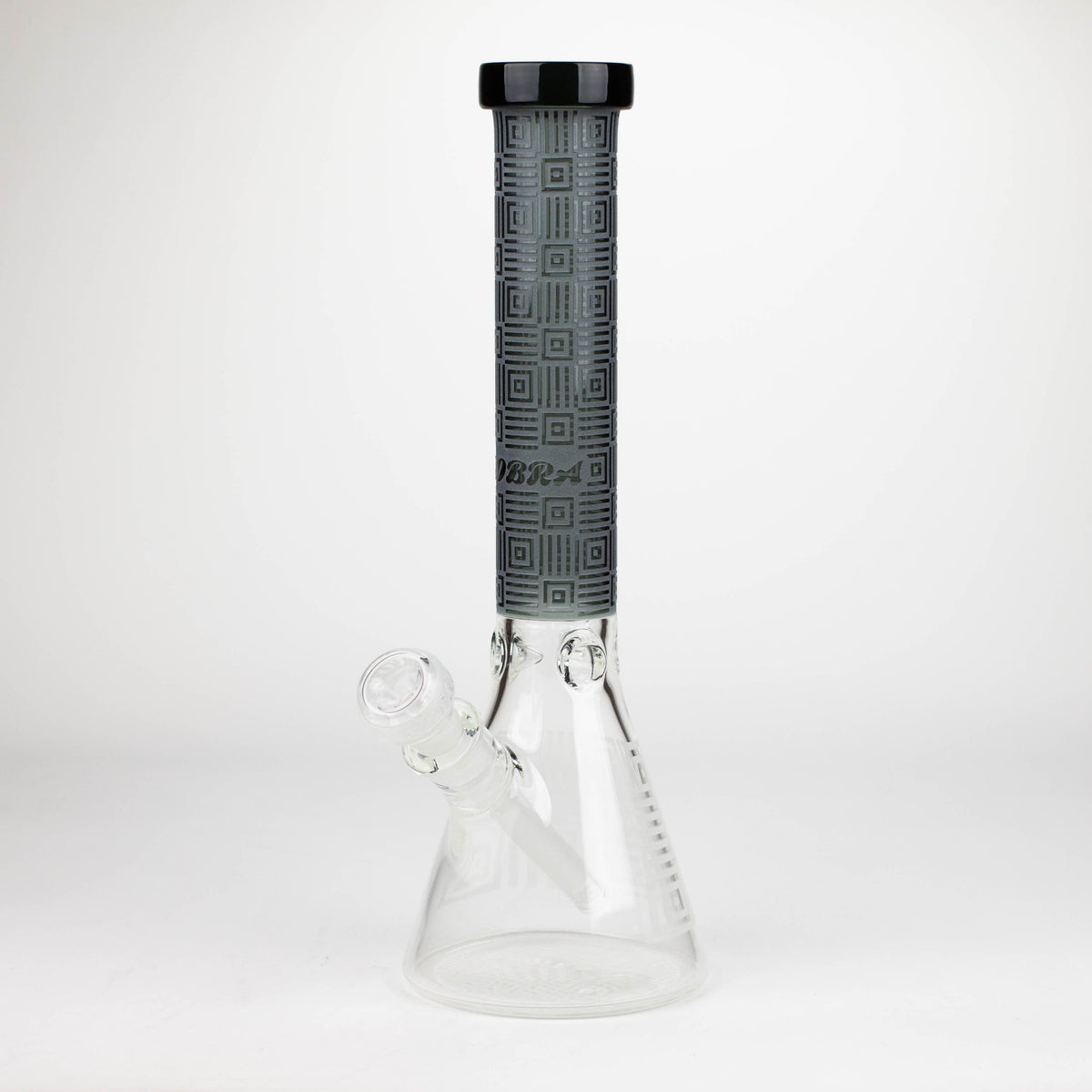JJ Distribution Glass Bong COBRA 14-Inch Sandblasted Square Maze 7mm Glass Bong COBRA 14" Square Maze 7mm Glass Bong - Ice Catcher