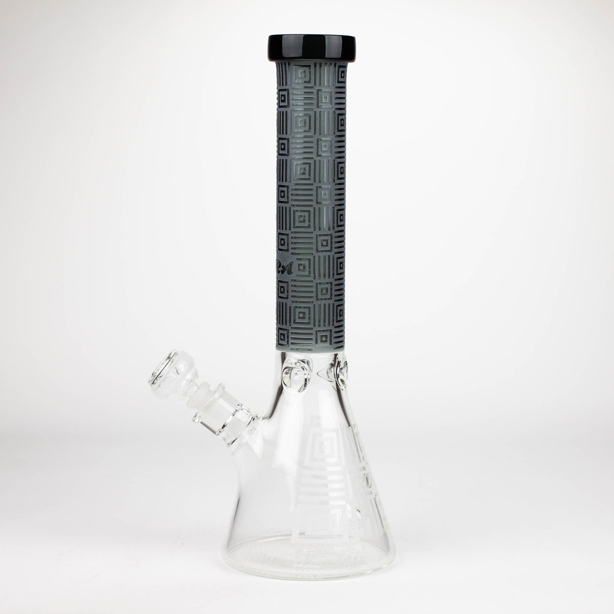 JJ Distribution Glass Bong COBRA 14-Inch Sandblasted Square Maze 7mm Glass Bong COBRA 14" Square Maze 7mm Glass Bong - Ice Catcher