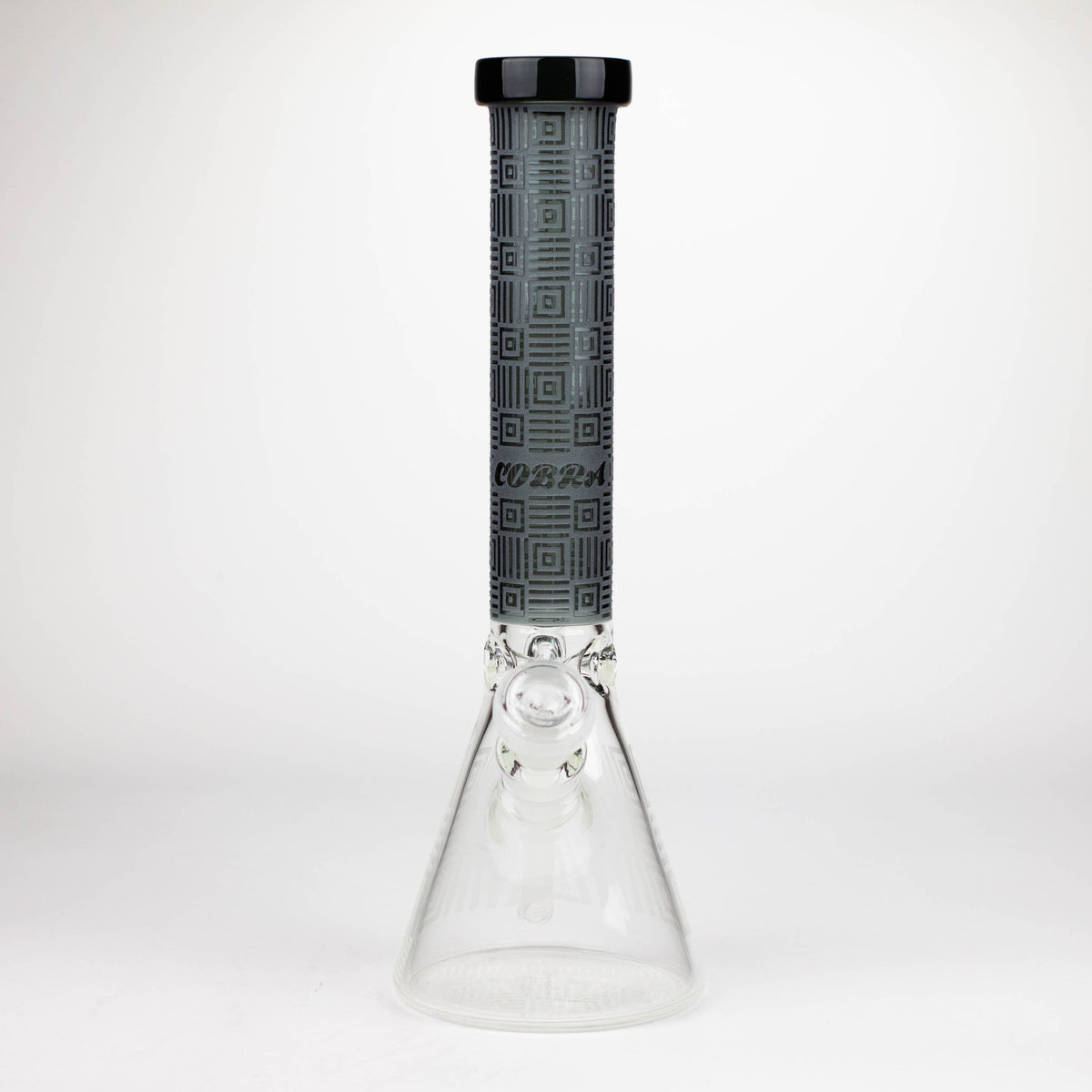 JJ Distribution Glass Bong COBRA 14-Inch Sandblasted Square Maze 7mm Glass Bong COBRA 14" Square Maze 7mm Glass Bong - Ice Catcher