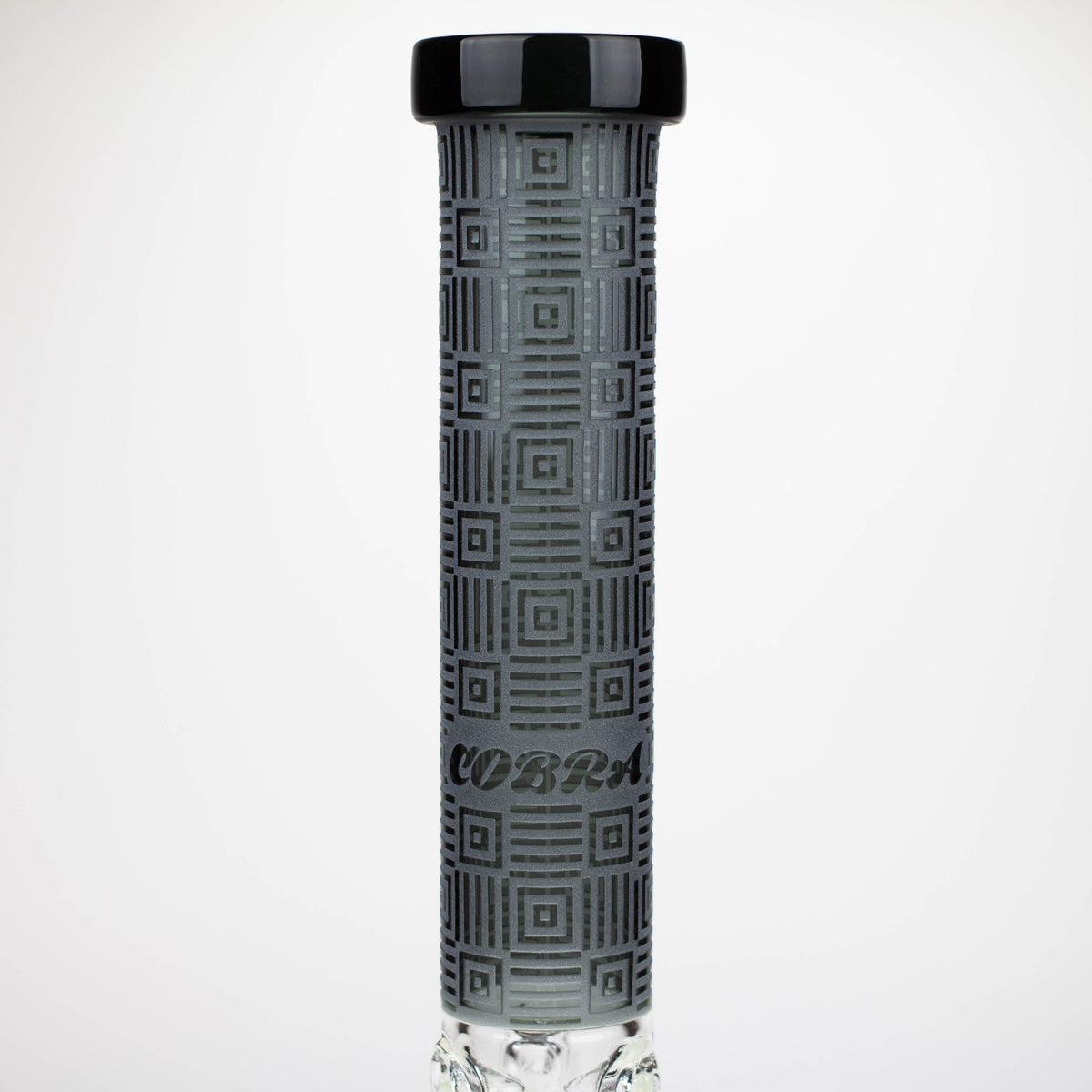JJ Distribution Glass Bong COBRA 14-Inch Sandblasted Square Maze 7mm Glass Bong COBRA 14" Square Maze 7mm Glass Bong - Ice Catcher