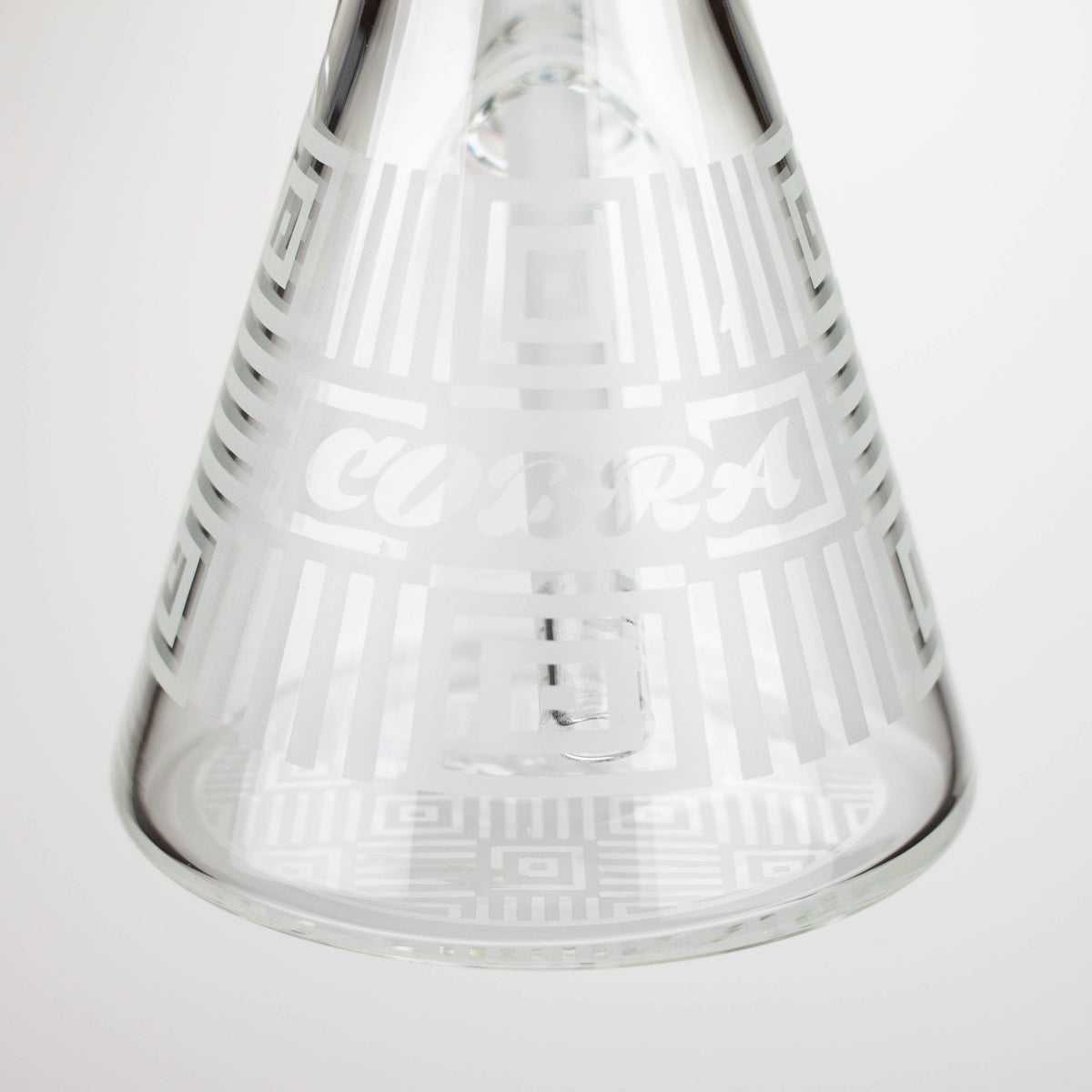 JJ Distribution Glass Bong COBRA 14-Inch Sandblasted Square Maze 7mm Glass Bong COBRA 14" Square Maze 7mm Glass Bong - Ice Catcher