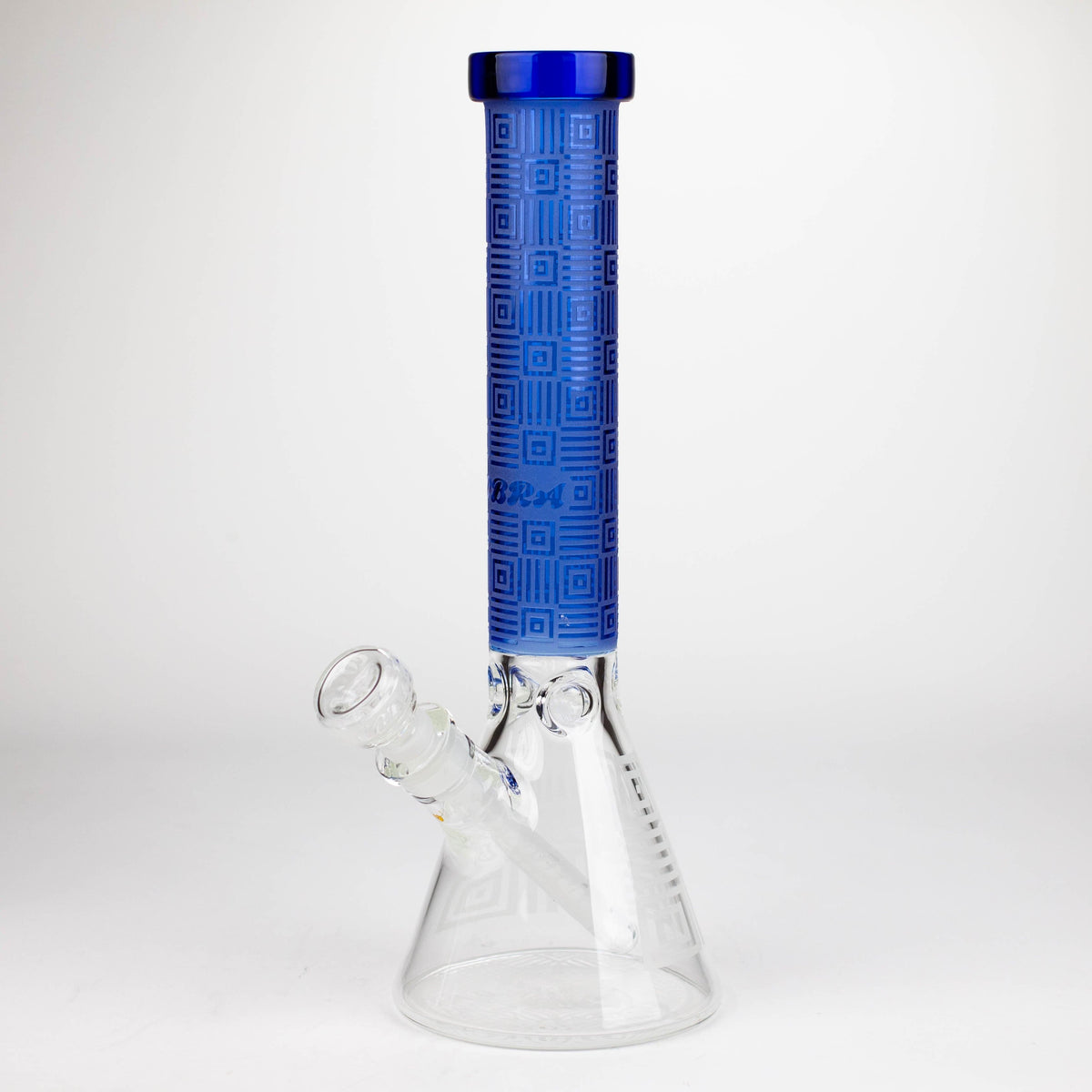JJ Distribution Glass Bong COBRA 14-Inch Sandblasted Square Maze 7mm Glass Bong COBRA 14" Square Maze 7mm Glass Bong - Ice Catcher
