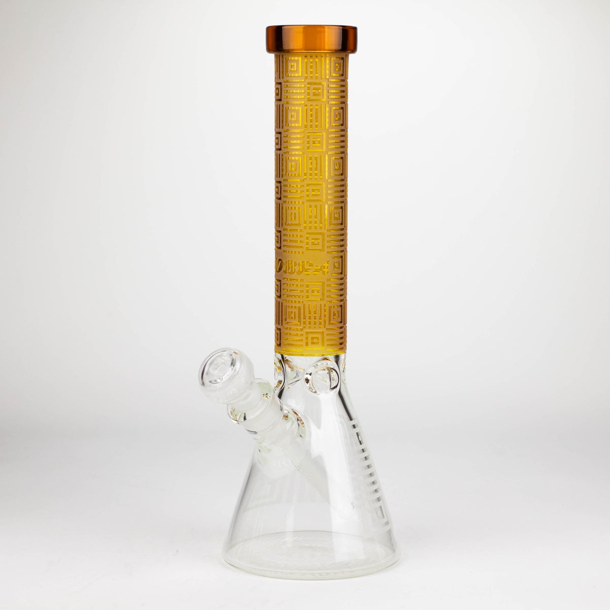JJ Distribution Glass Bong COBRA 14-Inch Sandblasted Square Maze 7mm Glass Bong COBRA 14" Square Maze 7mm Glass Bong - Ice Catcher