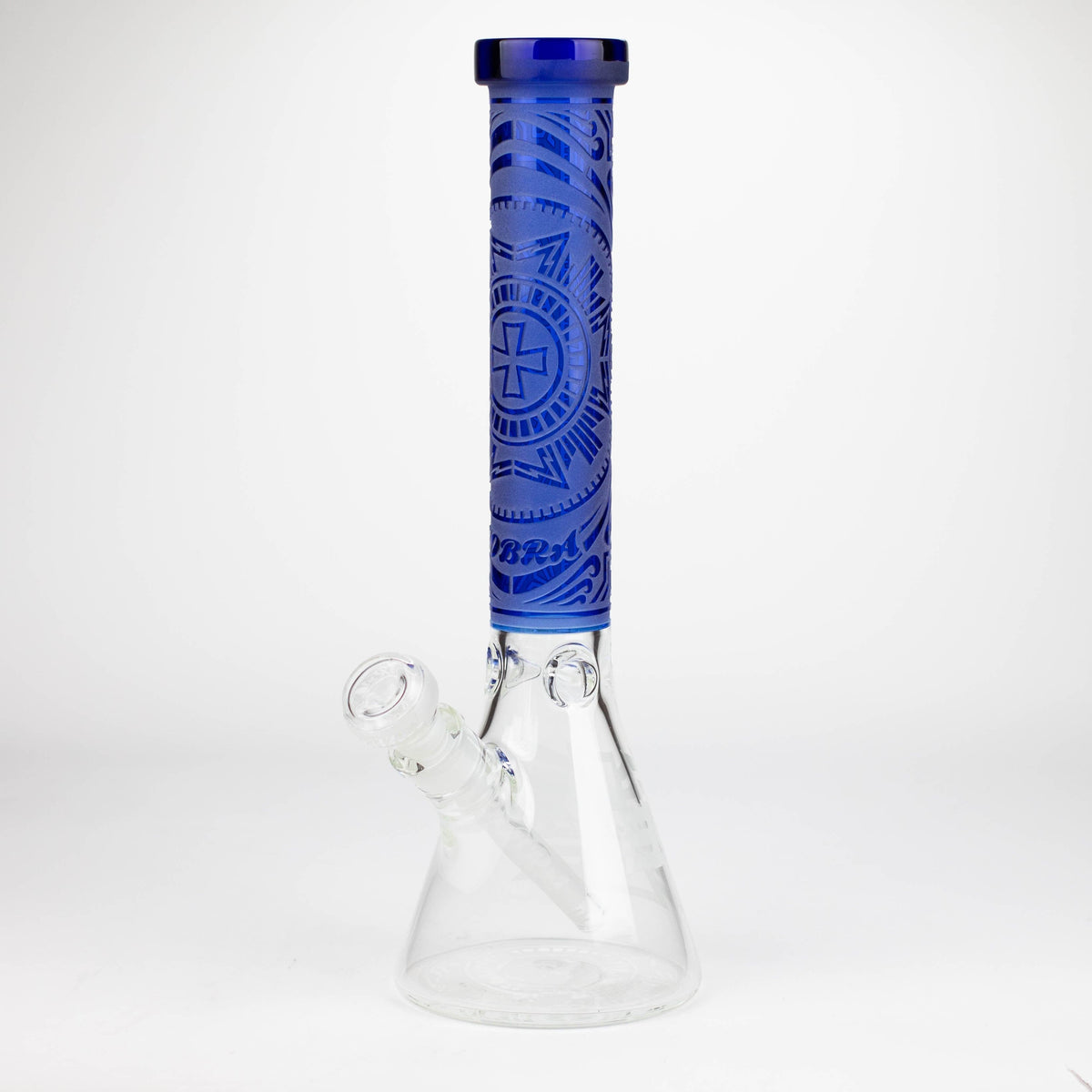 JJ Distribution Glass Bong COBRA 14-Inch Sandblasted Medallion 7mm Glass Bong COBRA 14" Medallion 7mm Glass Bong - Ice Catcher