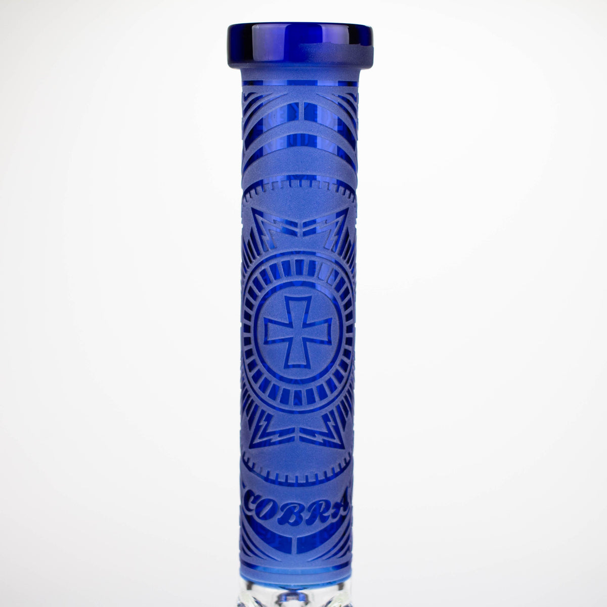 JJ Distribution Glass Bong COBRA 14-Inch Sandblasted Medallion 7mm Glass Bong COBRA 14" Medallion 7mm Glass Bong - Ice Catcher