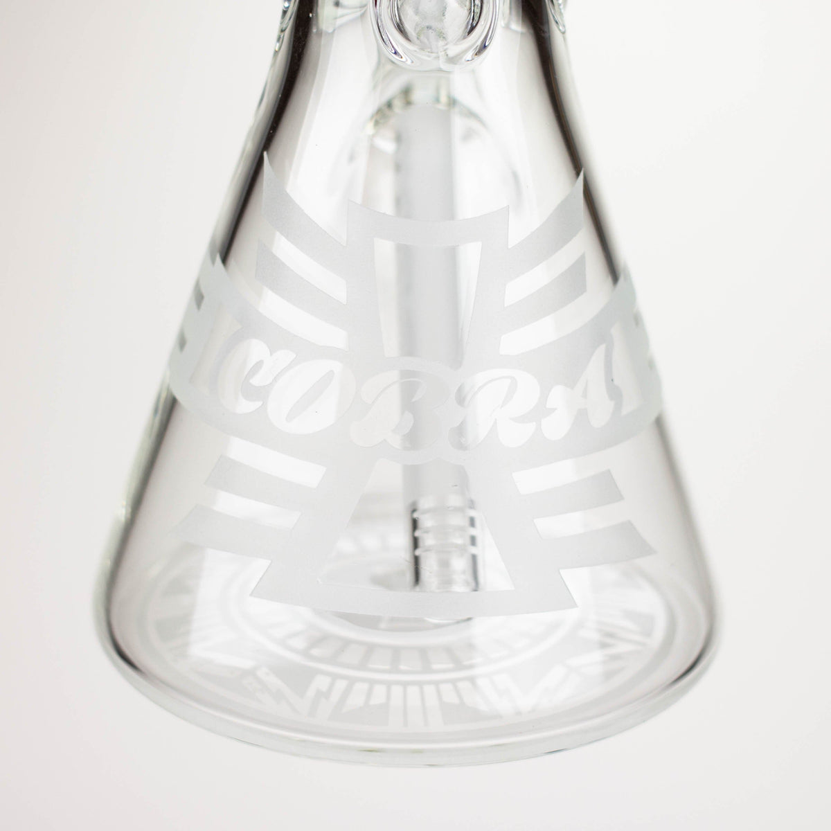 JJ Distribution Glass Bong COBRA 14-Inch Sandblasted Medallion 7mm Glass Bong COBRA 14" Medallion 7mm Glass Bong - Ice Catcher
