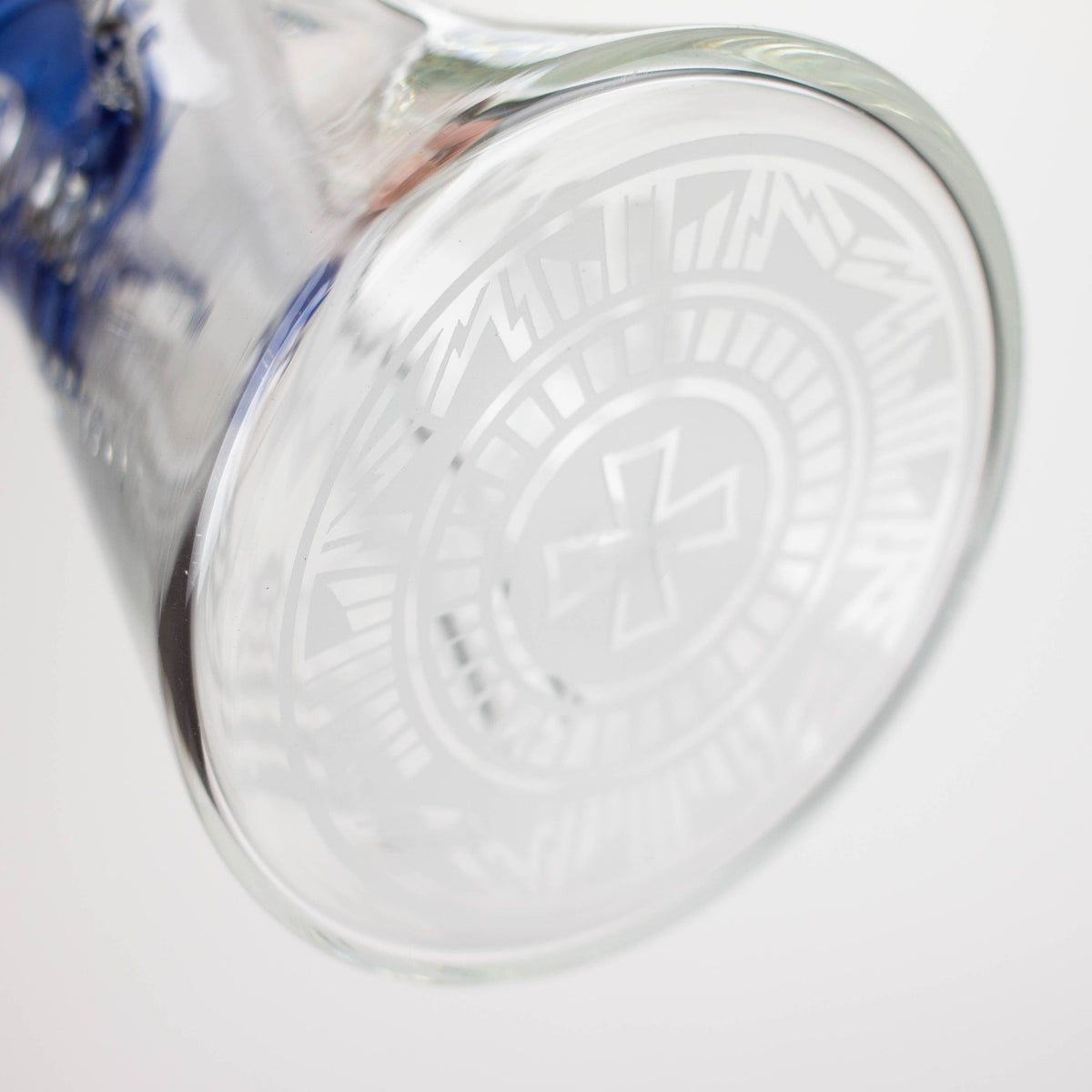JJ Distribution Glass Bong COBRA 14-Inch Sandblasted Medallion 7mm Glass Bong COBRA 14" Medallion 7mm Glass Bong - Ice Catcher
