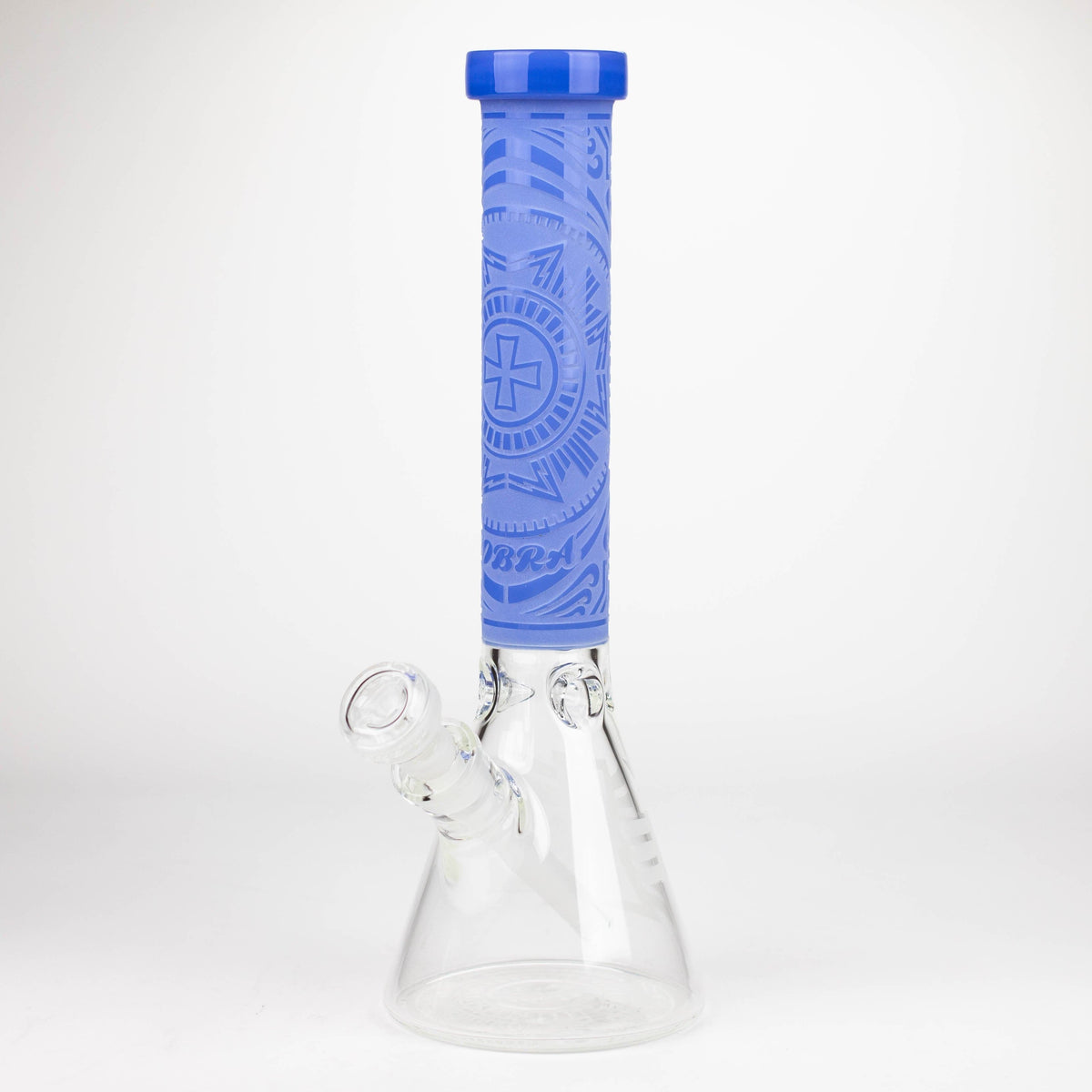 JJ Distribution Glass Bong COBRA 14-Inch Sandblasted Medallion 7mm Glass Bong COBRA 14" Medallion 7mm Glass Bong - Ice Catcher