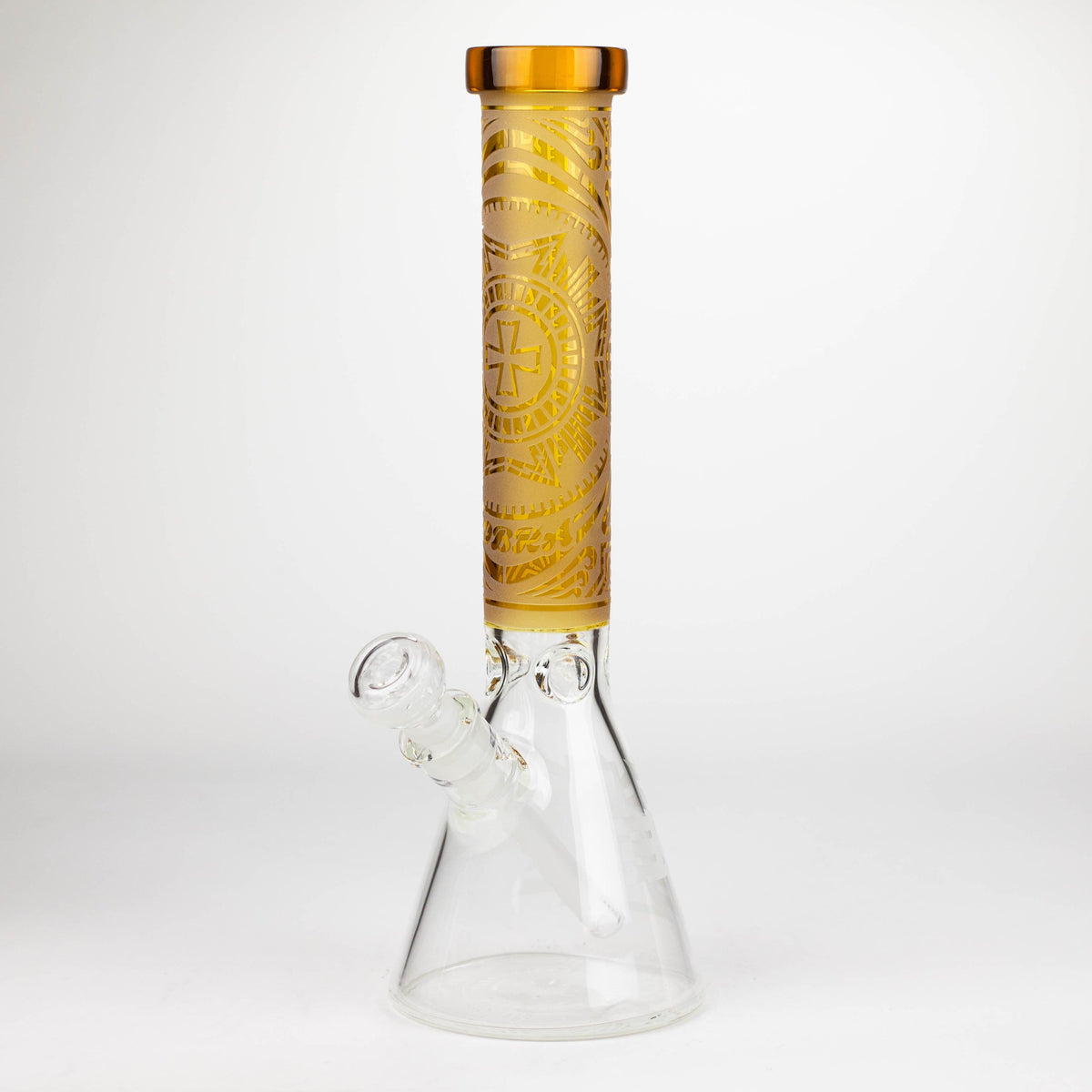 JJ Distribution Glass Bong COBRA 14-Inch Sandblasted Medallion 7mm Glass Bong COBRA 14" Medallion 7mm Glass Bong - Ice Catcher