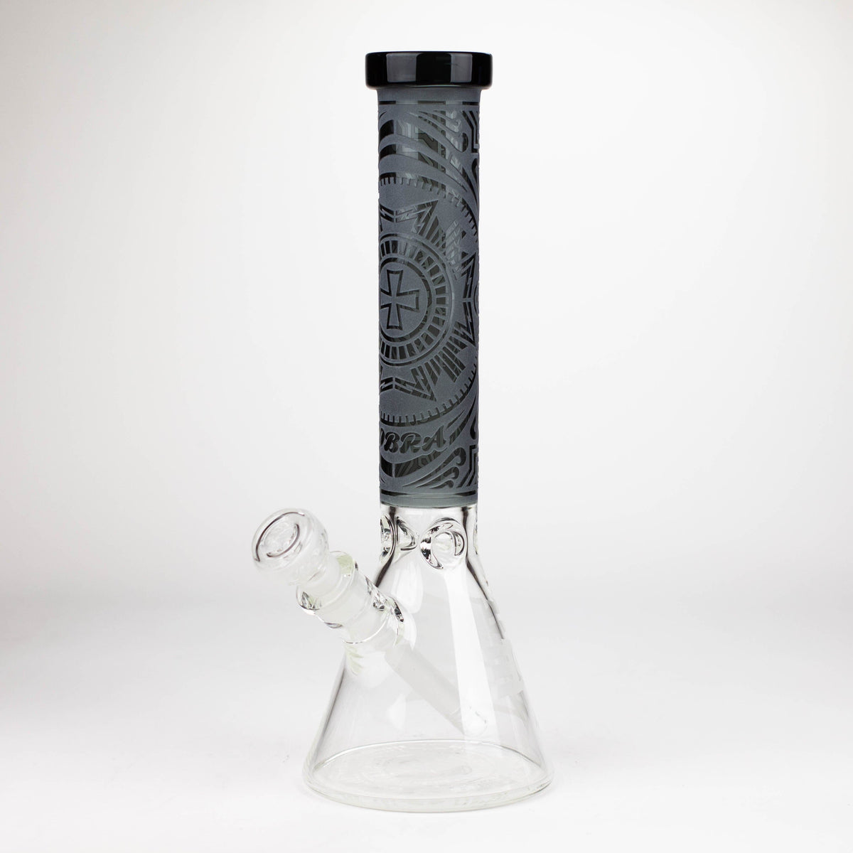 JJ Distribution Glass Bong COBRA 14-Inch Sandblasted Medallion 7mm Glass Bong COBRA 14" Medallion 7mm Glass Bong - Ice Catcher